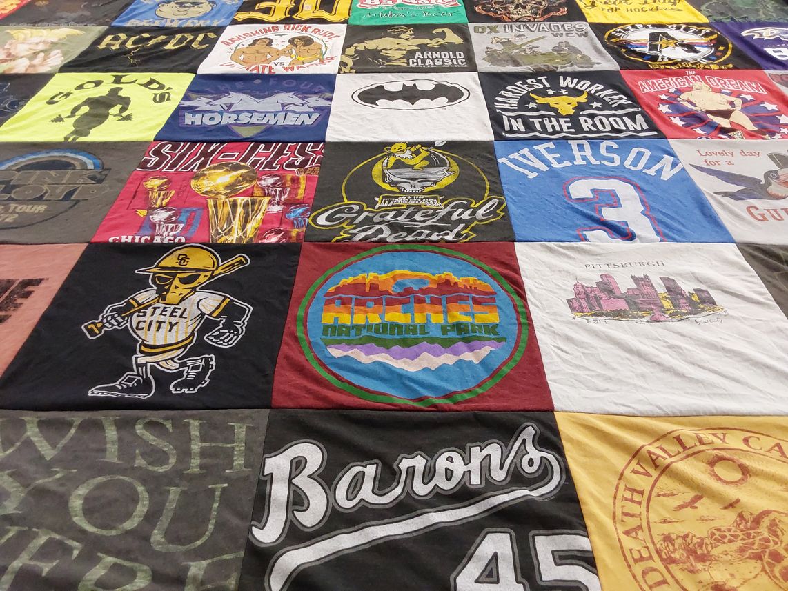 T-shirt quilt with sports, music themes by dominic from MD