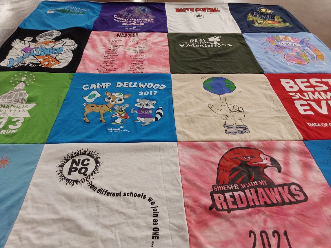 T-shirt quilt featuring sidener academy redhawks by Jen from IN