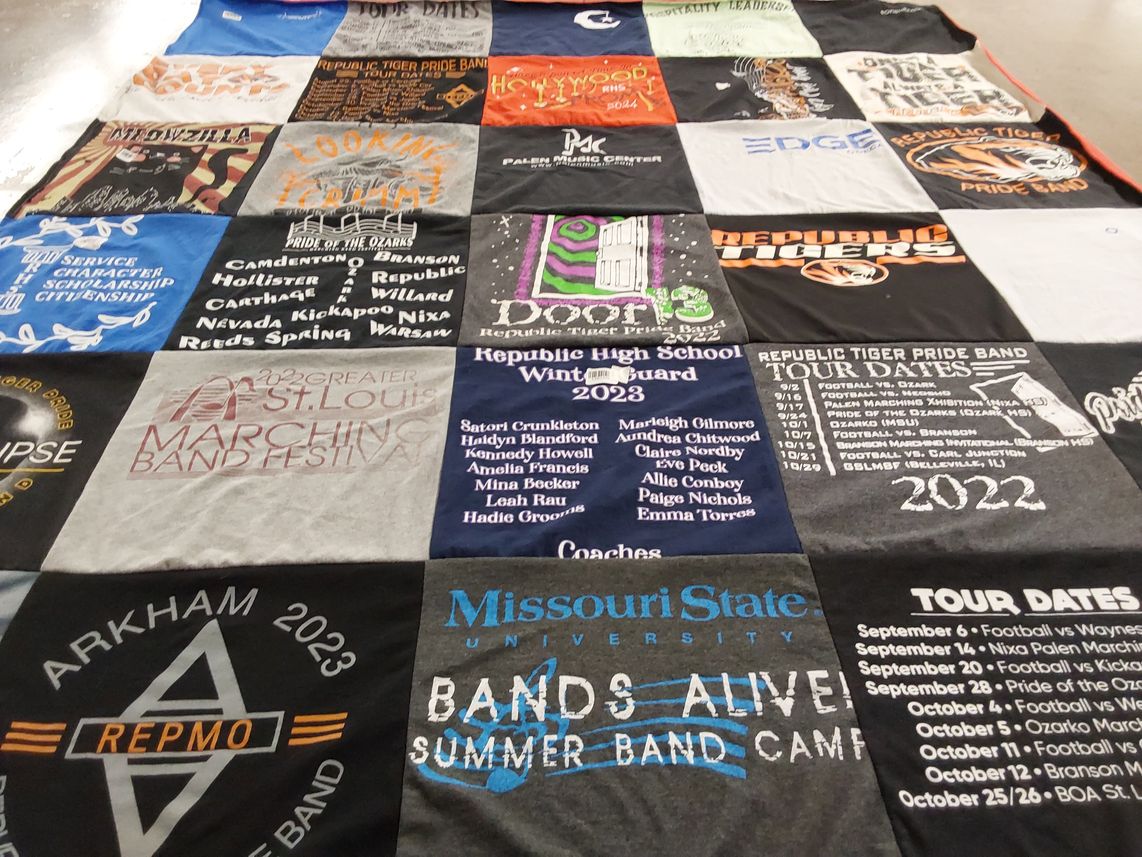 T-shirt quilt featuring republic show band by Amanda from MO