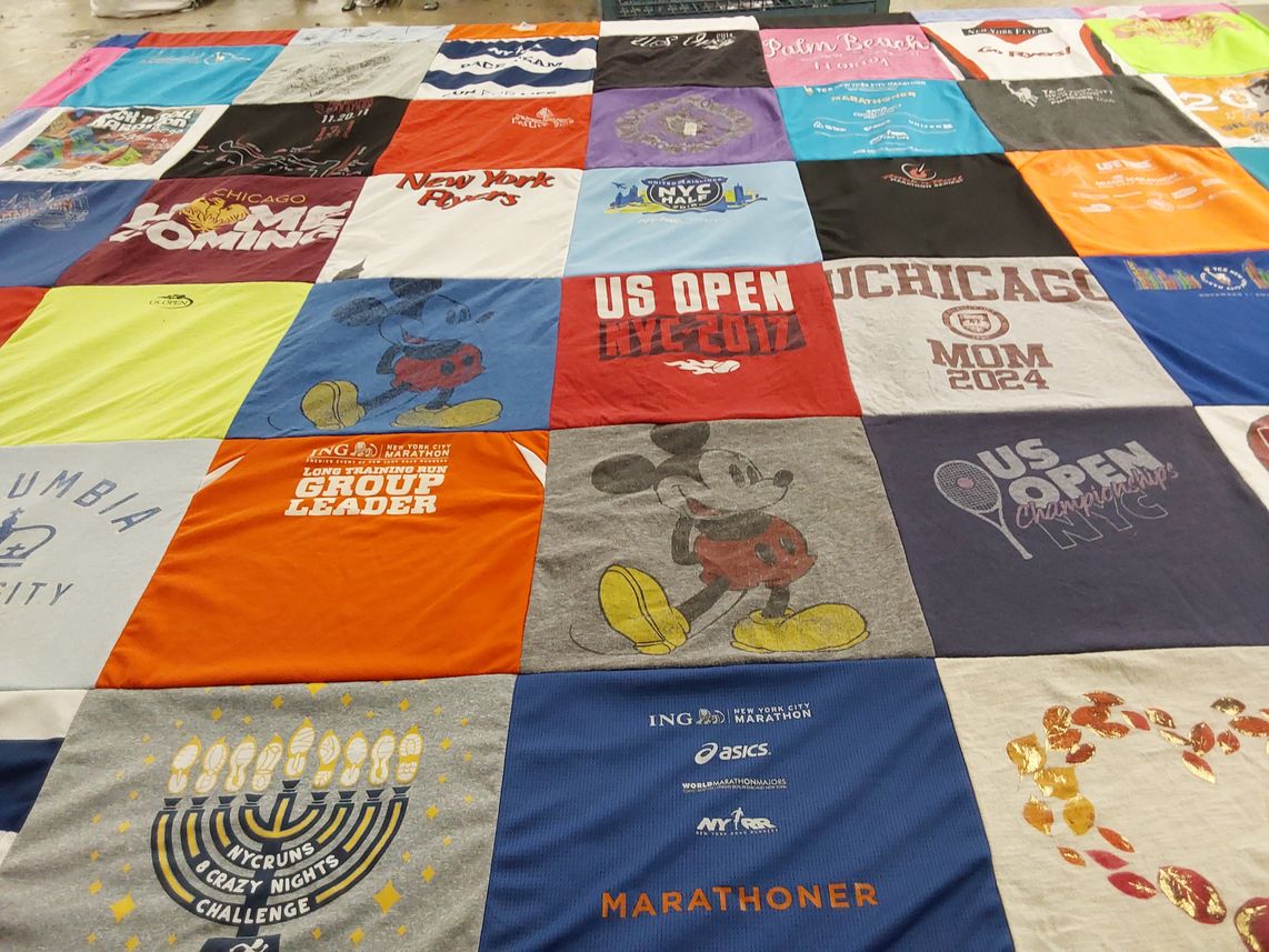 T-shirt quilt featuring new york city marathon, ushs open by Jodie from NY