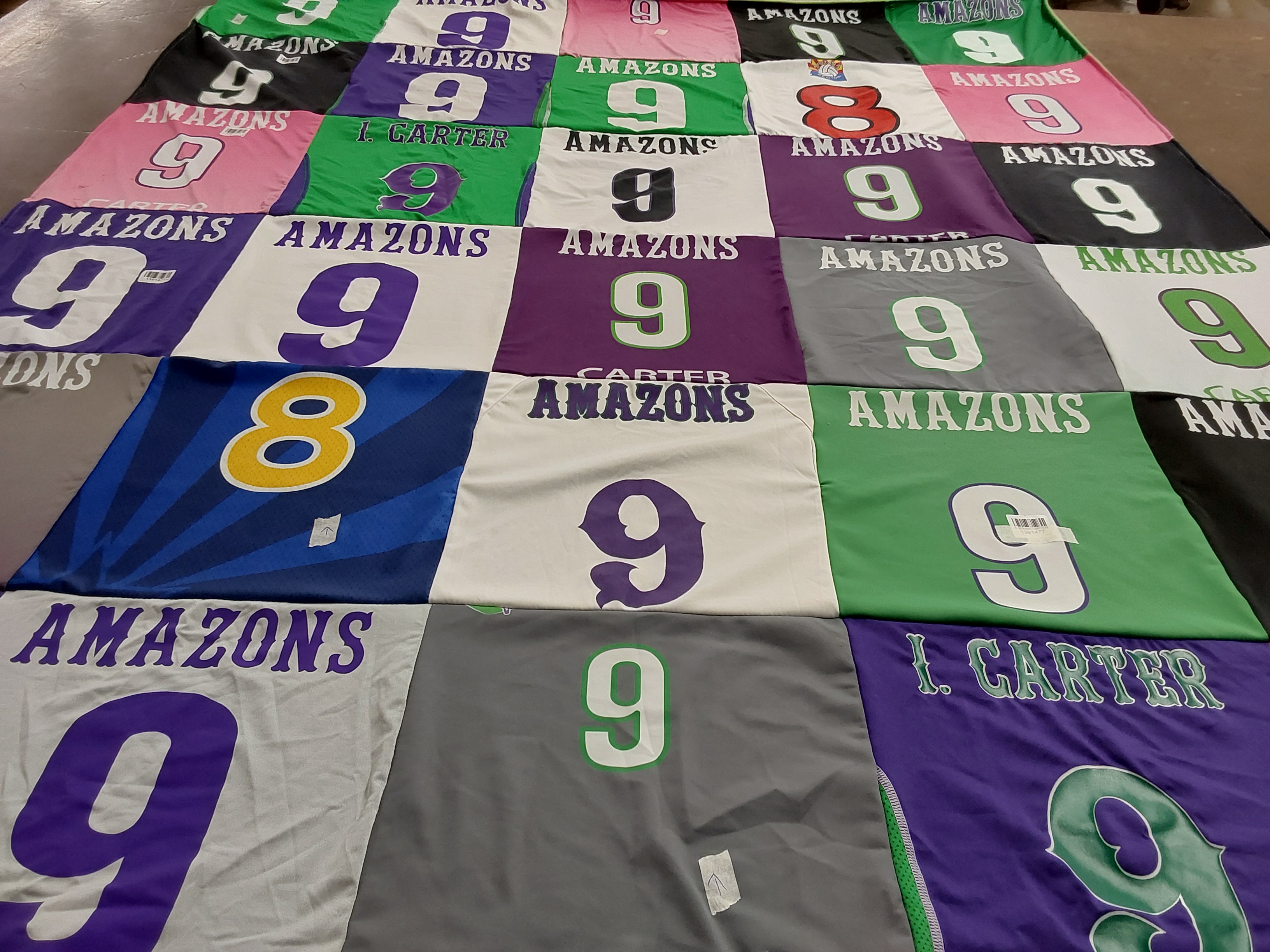 T-shirt quilt featuring amasons by Janelle from AZ