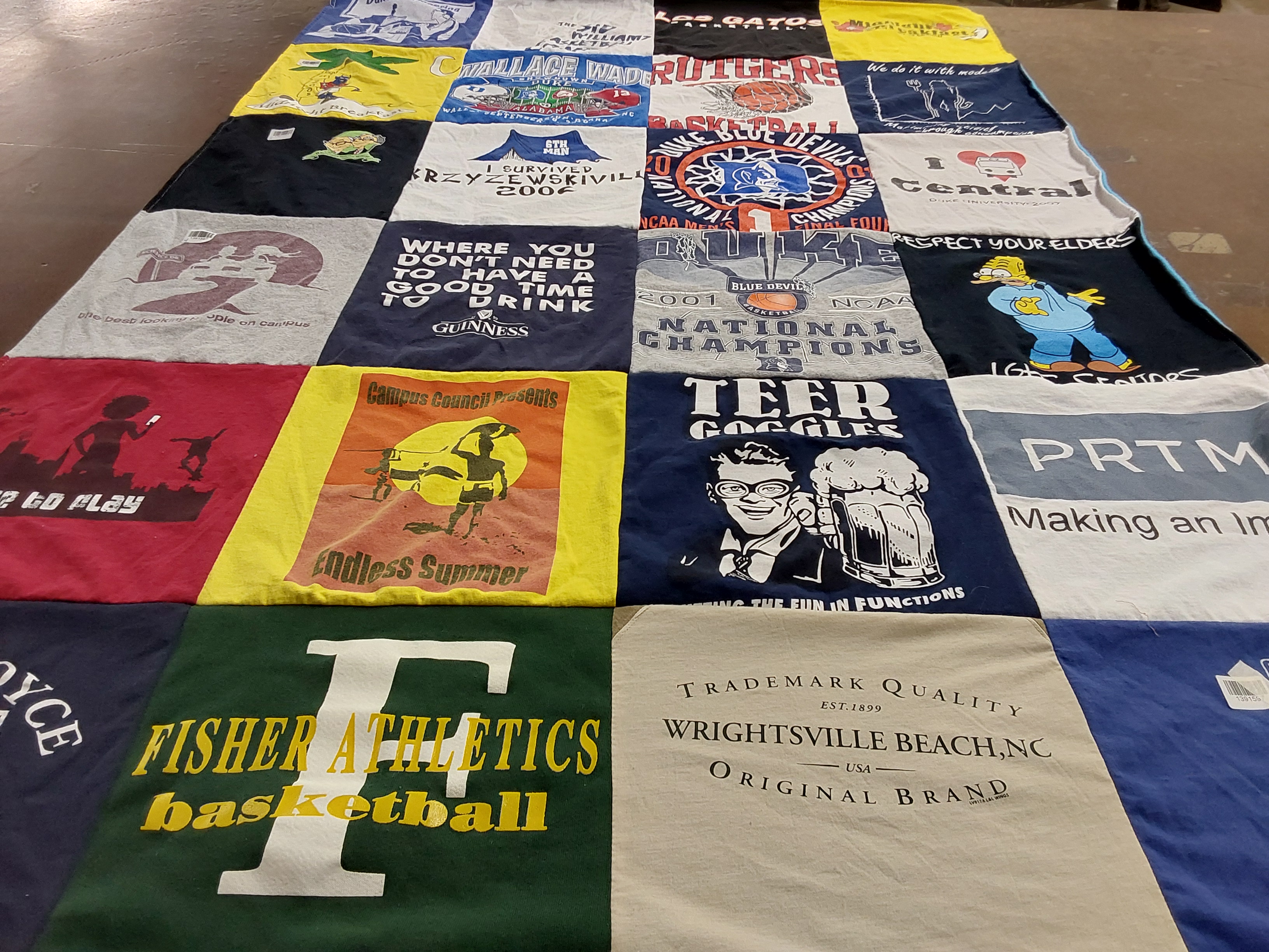 T-shirt quilt featuring rutgers basketball team, duke basketball team by Christopher from NC