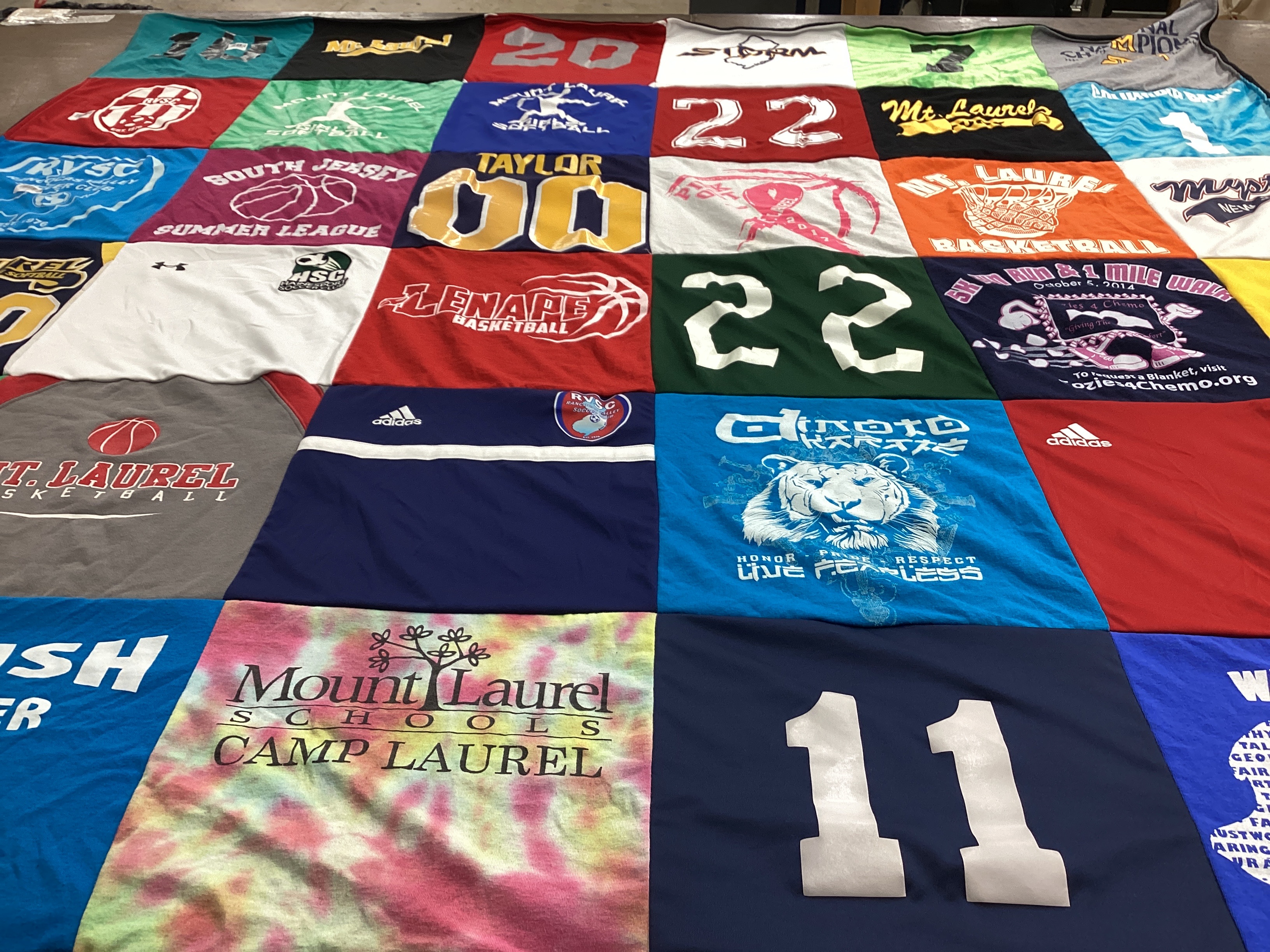 T-shirt quilt featuring mount laurel basketball by Susan from NJ