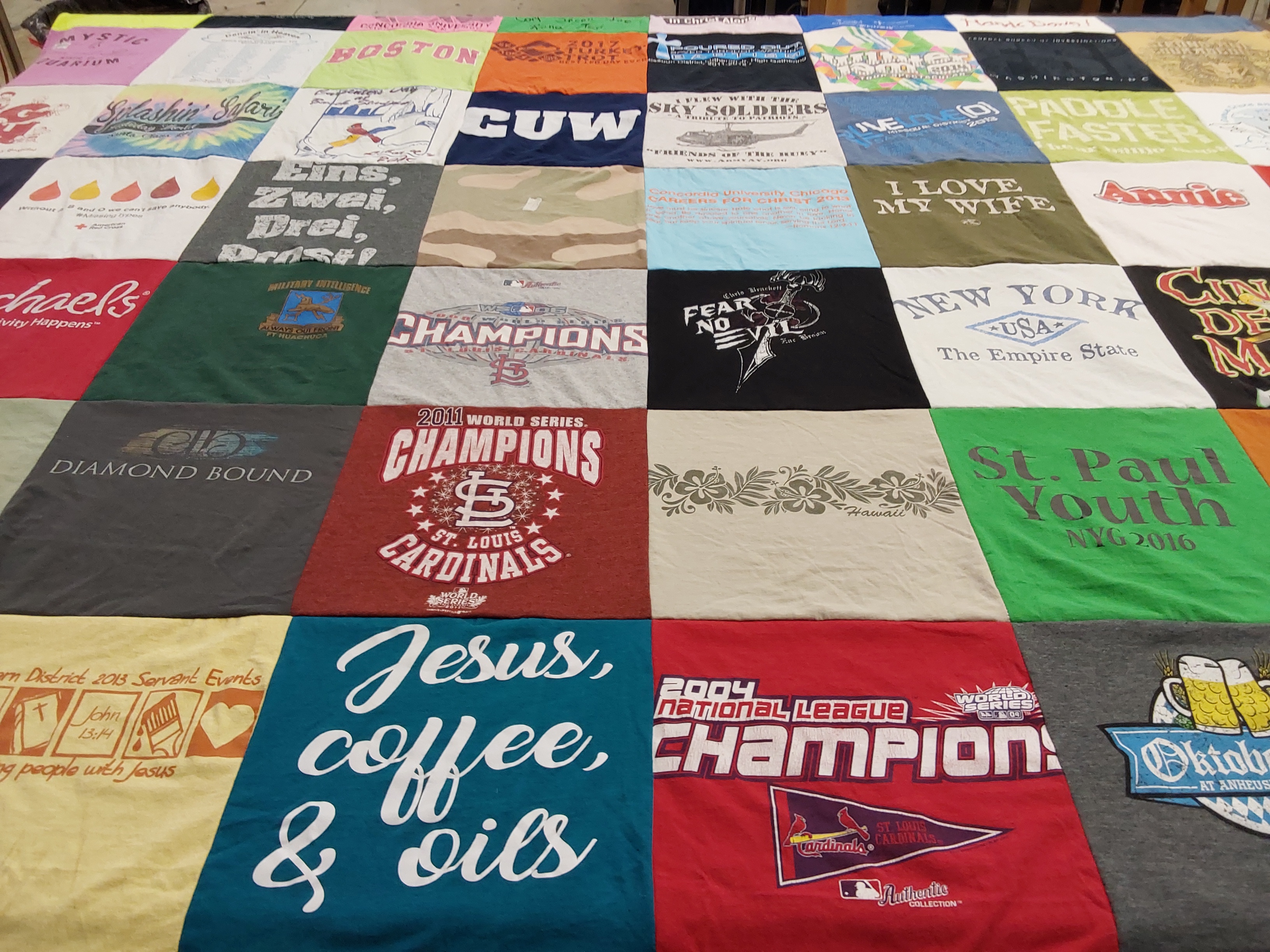 T-shirt quilt featuring st. louis cardinals, st. paul youth by Shannon from MO