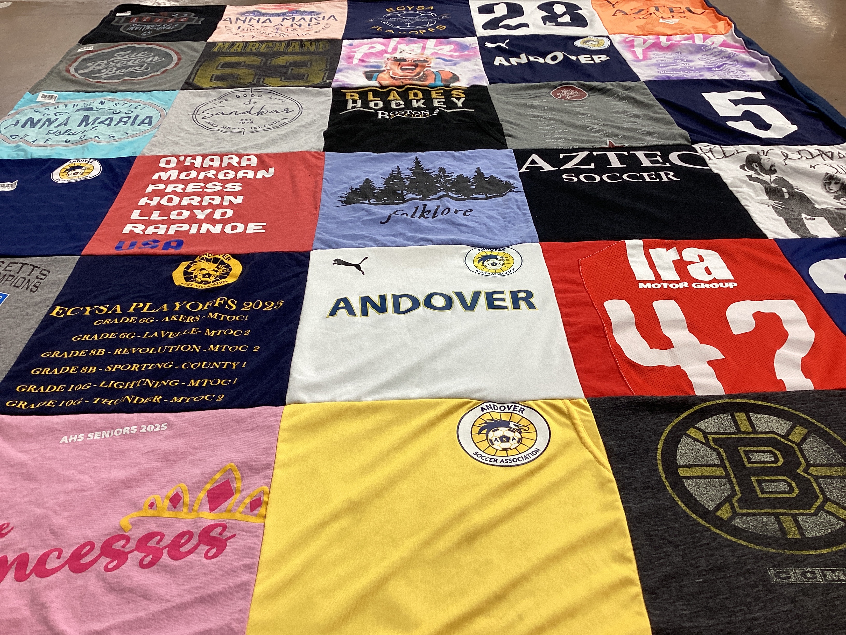 T-shirt quilt featuring andover soccer association by Jolene from MA