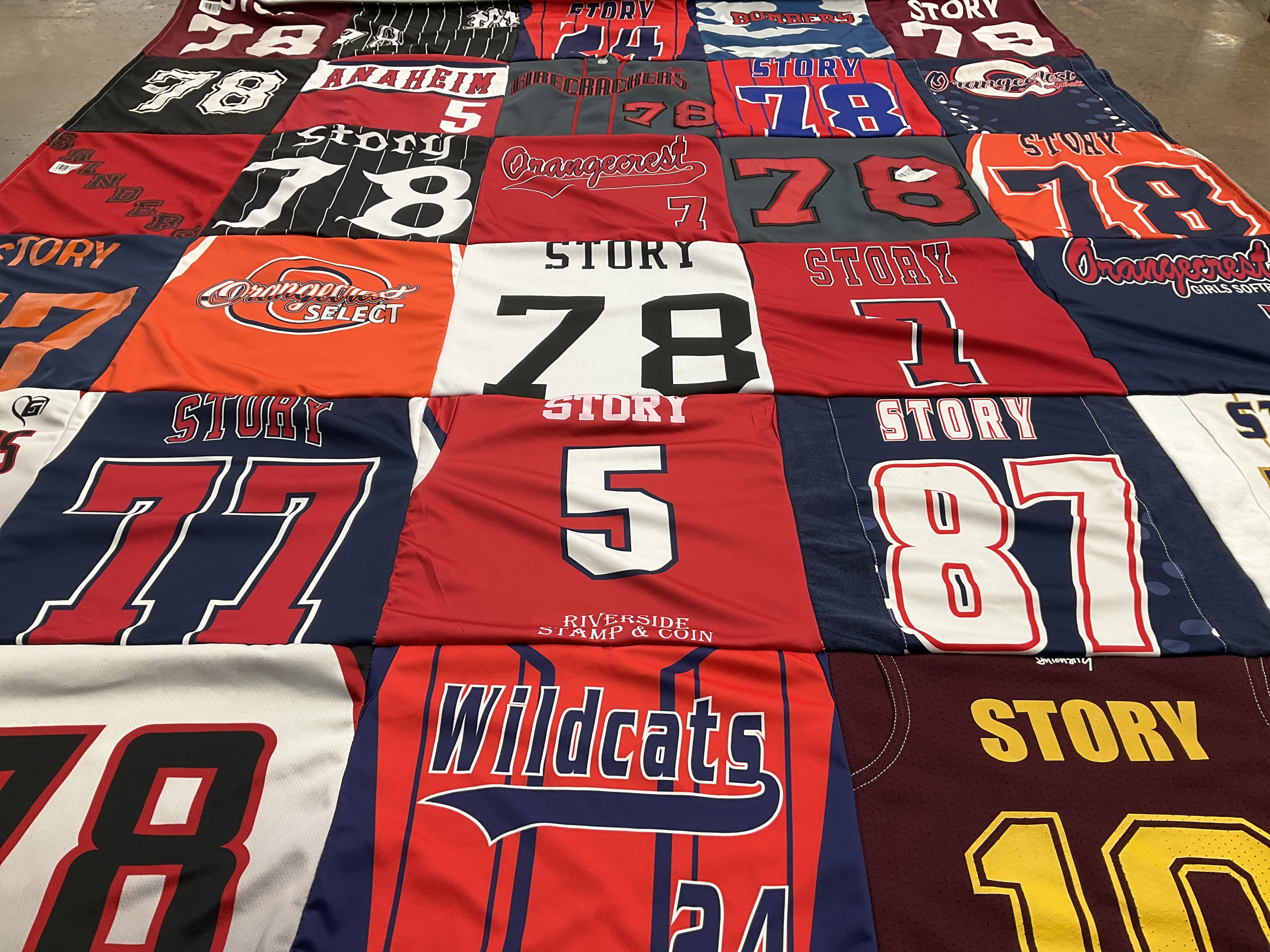 T-shirt quilt with sports themes by matthew from CA