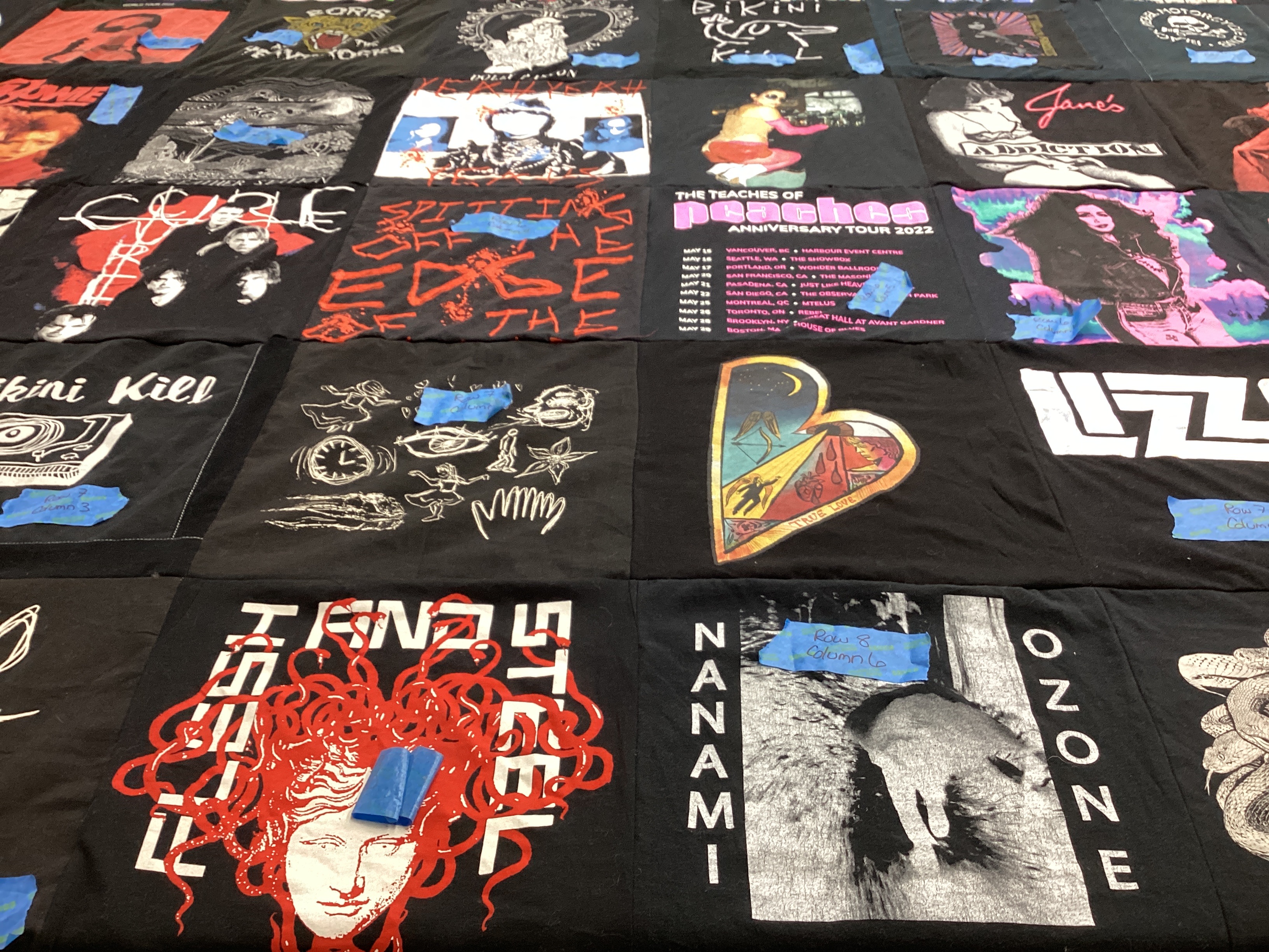 T-shirt quilt with music, concerts themes by Sandra from DC