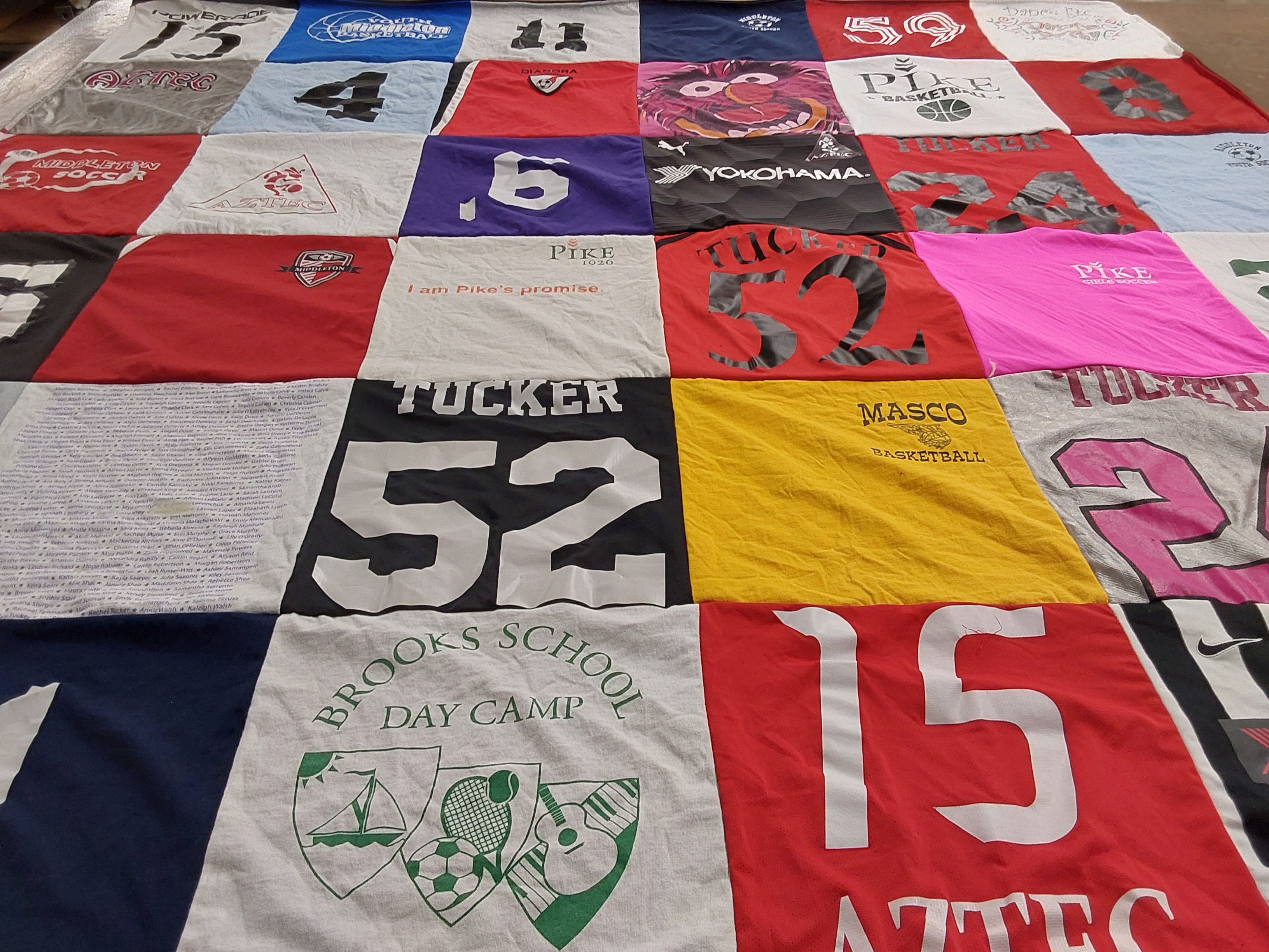 T-shirt quilt featuring masco basketball by Carolyn from MA