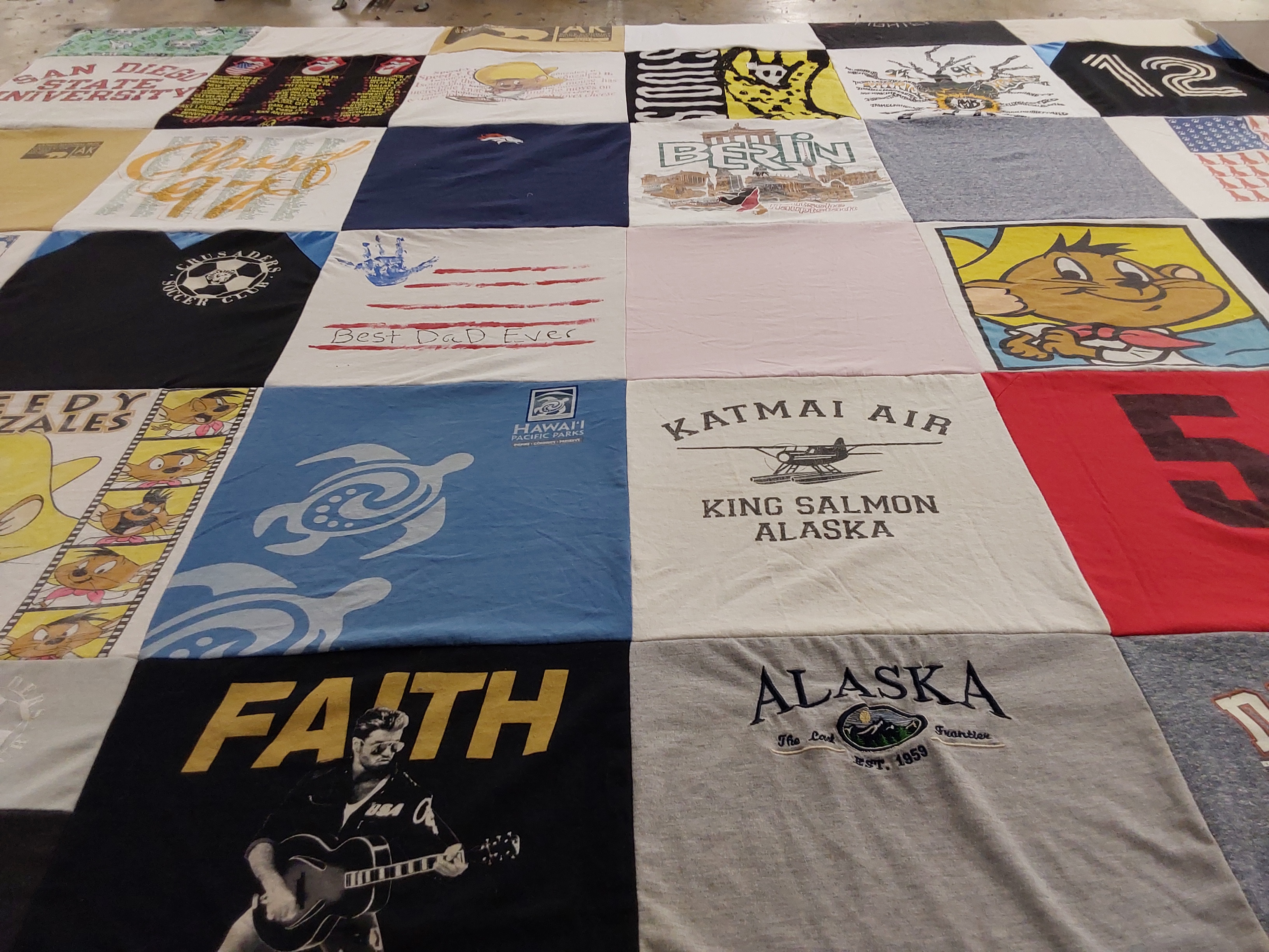 T-shirt quilt from san diego state university by Claudia from OR