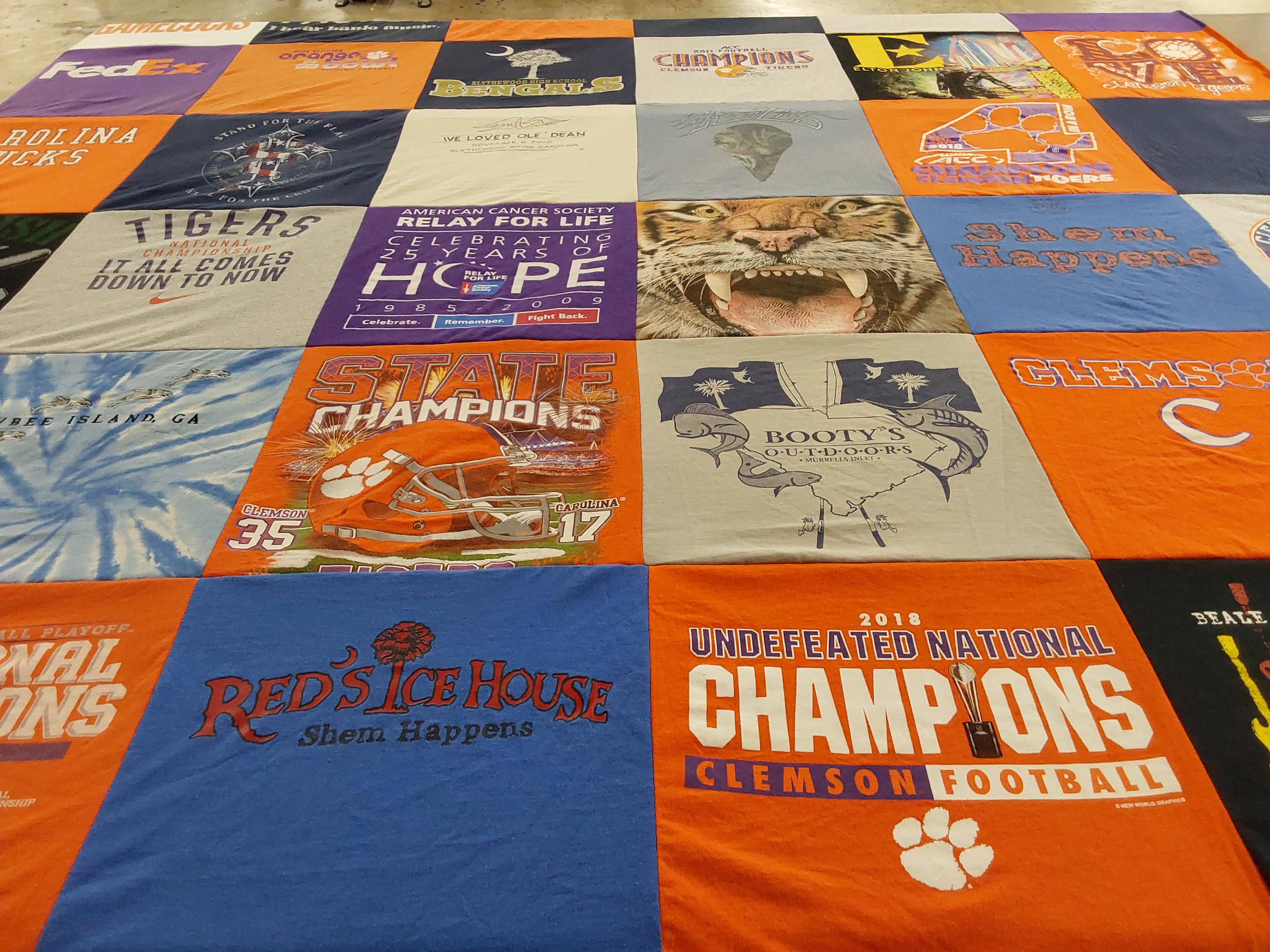 T-shirt quilt featuring clemson football by Karen from SC