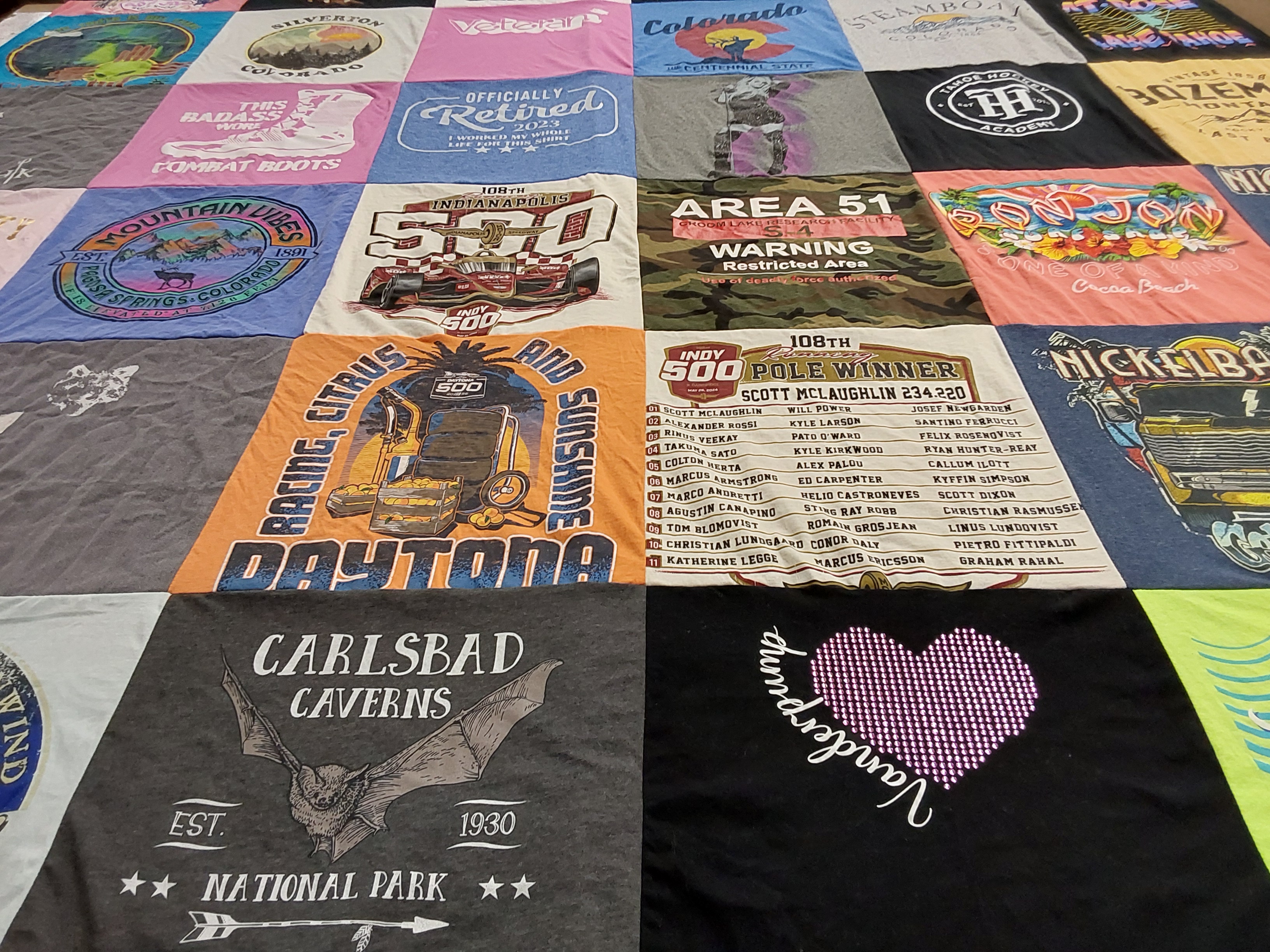 T-shirt quilt featuring indianapolis motor speedway by Kim from TX