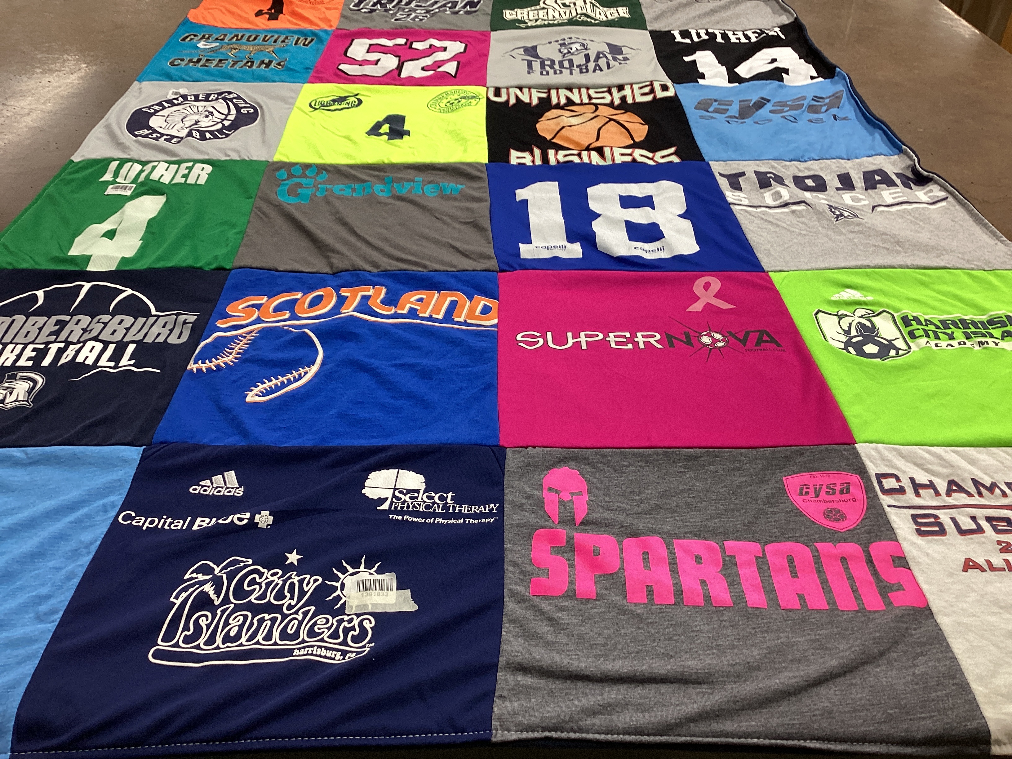 T-shirt quilt featuring harrisburg city islanders, capital region youth soccer association by Melissa from PA