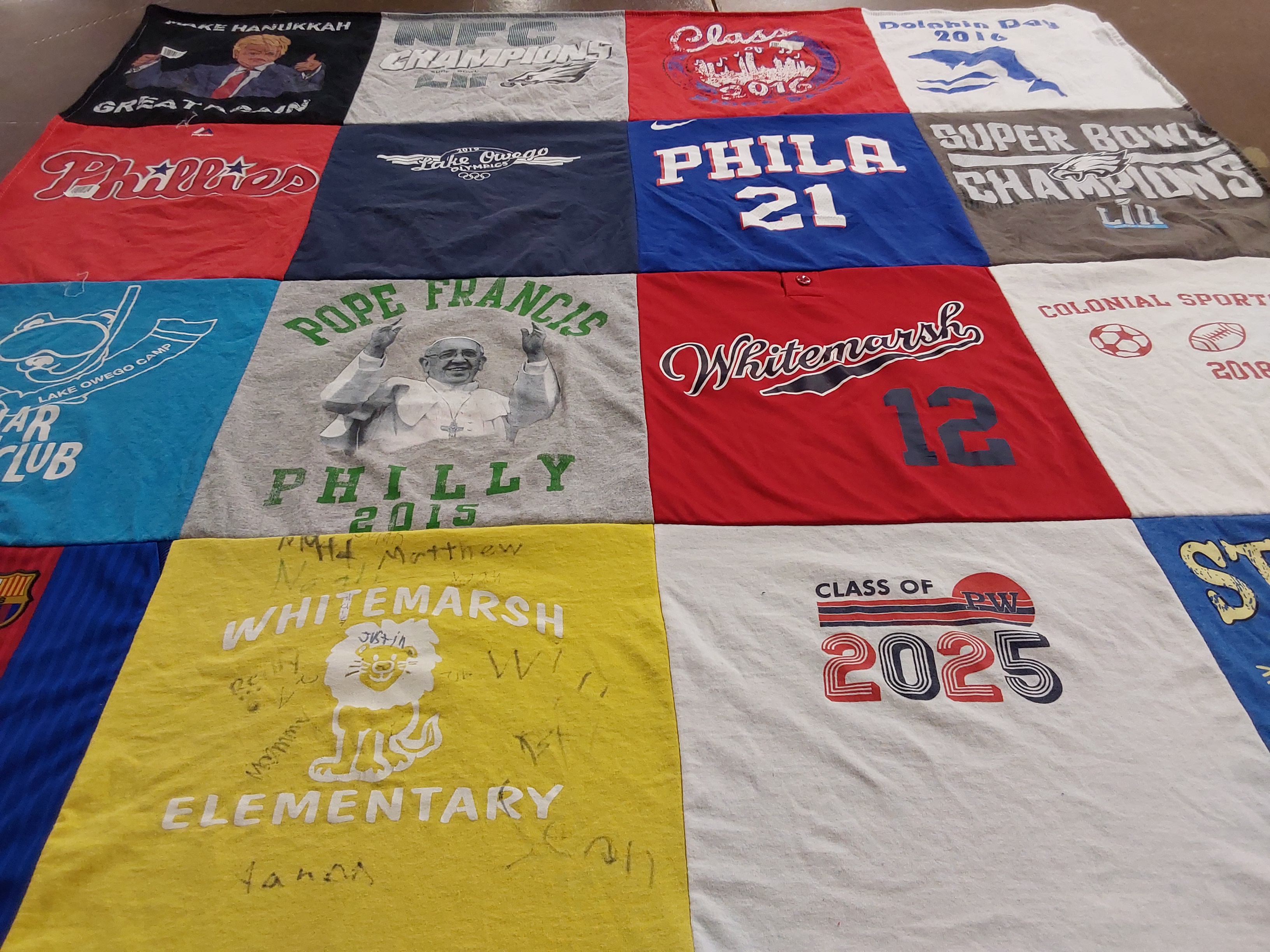 T-shirt quilt featuring philadelphia eagles by Stephanie from PA
