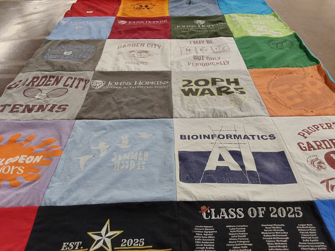 T-shirt quilt from johns hopkins university, columbia university by Annat from NY