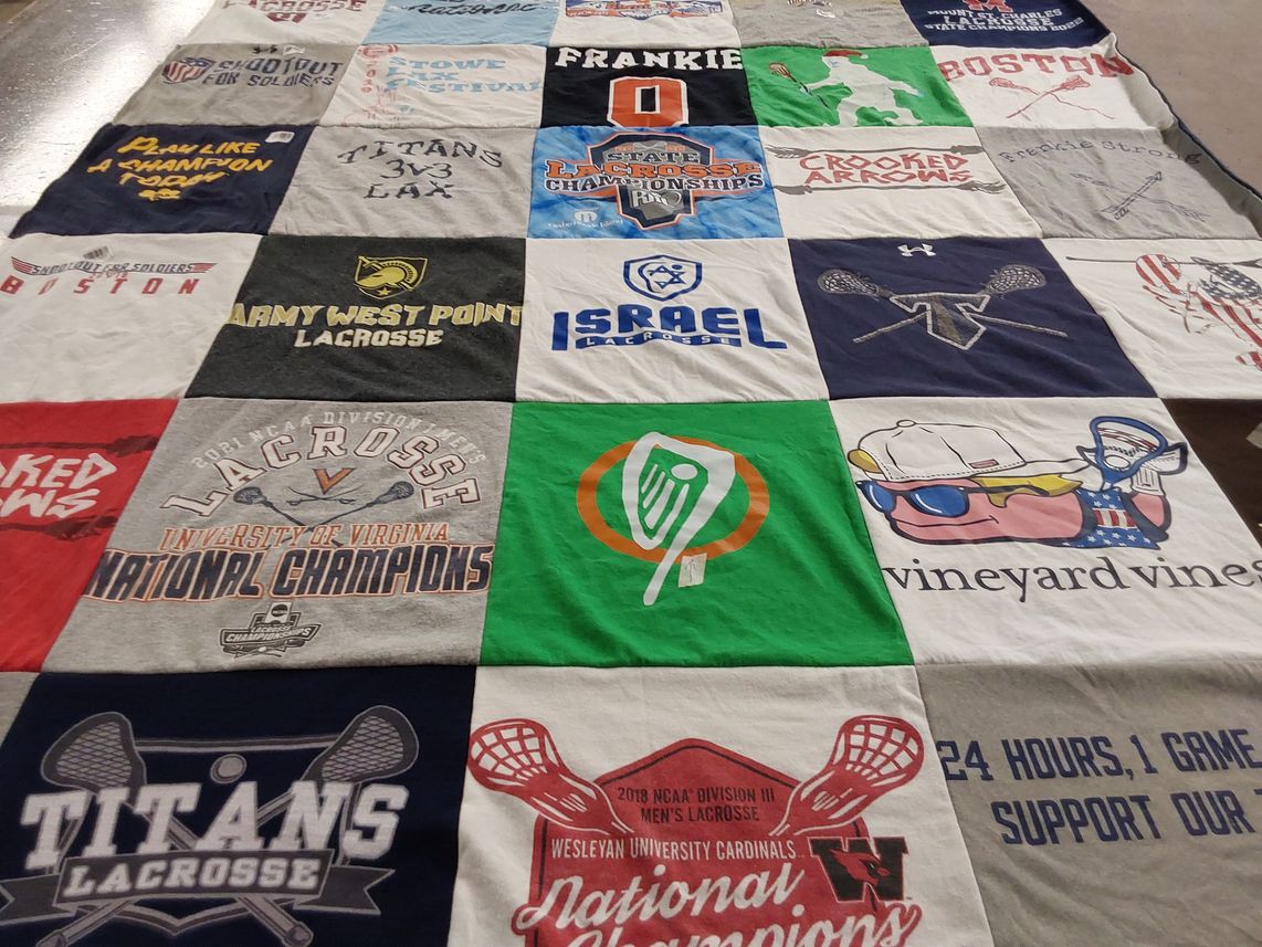 T-shirt quilt featuring titans lacrosse, army west point lacrosse by Kathleen from MA
