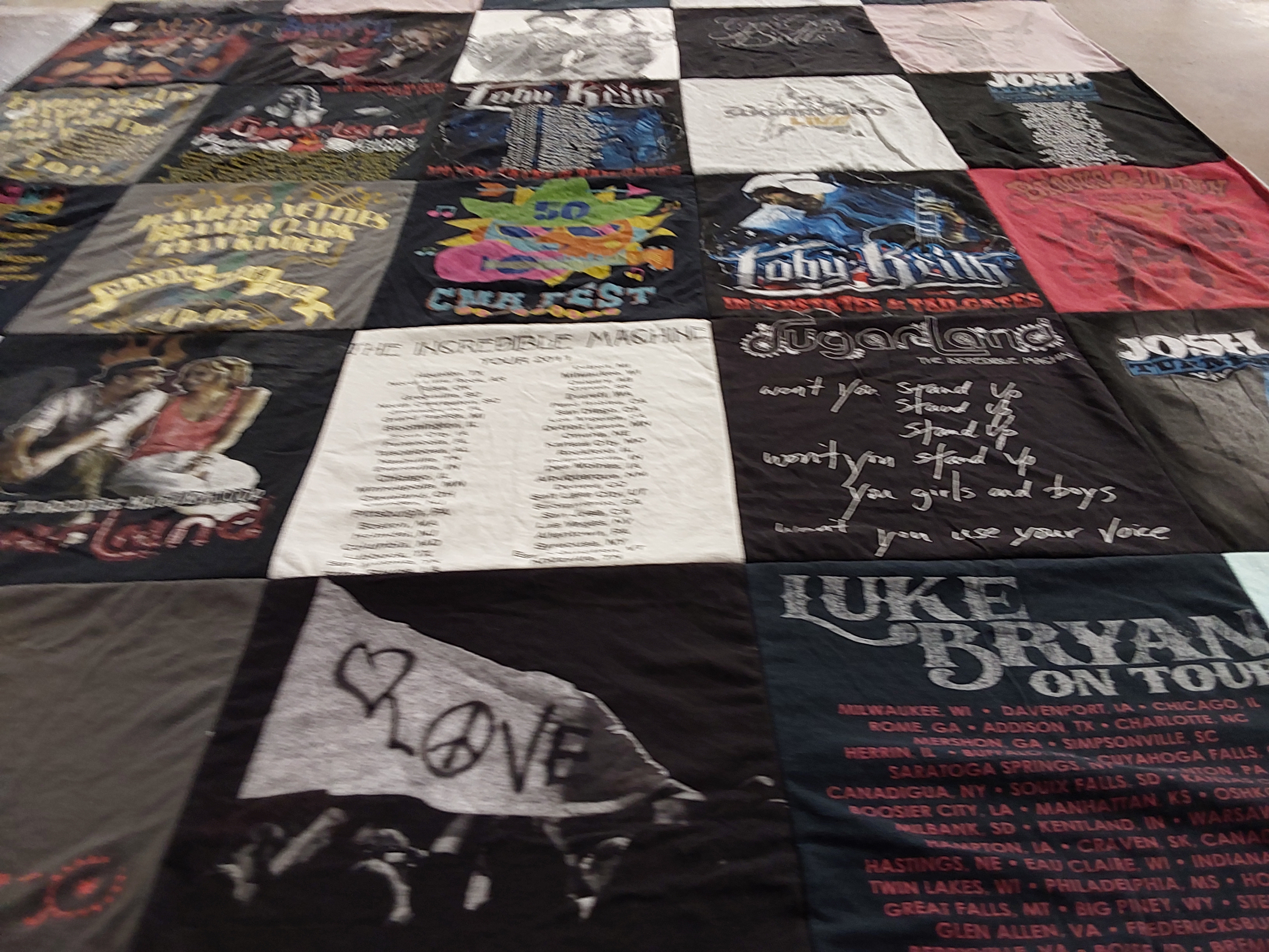 T-shirt quilt with music, country music themes by samantha from NY