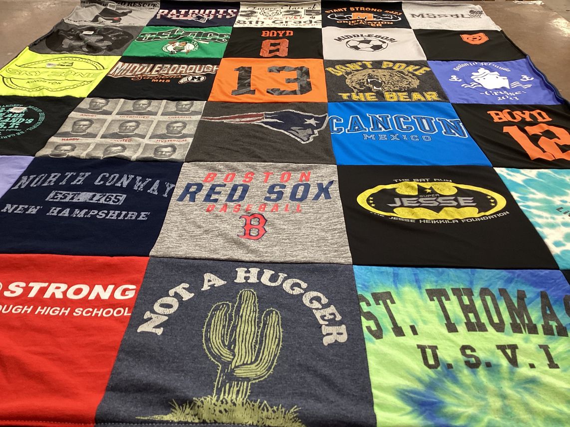 T-shirt quilt featuring boston red sox by Melissa from MA