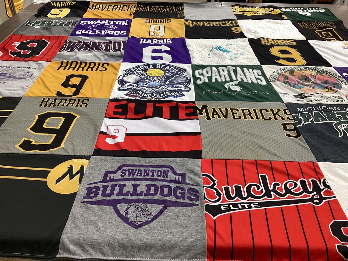 T-shirt quilt featuring swanton bulldogs, mavericks by jIllian from OH