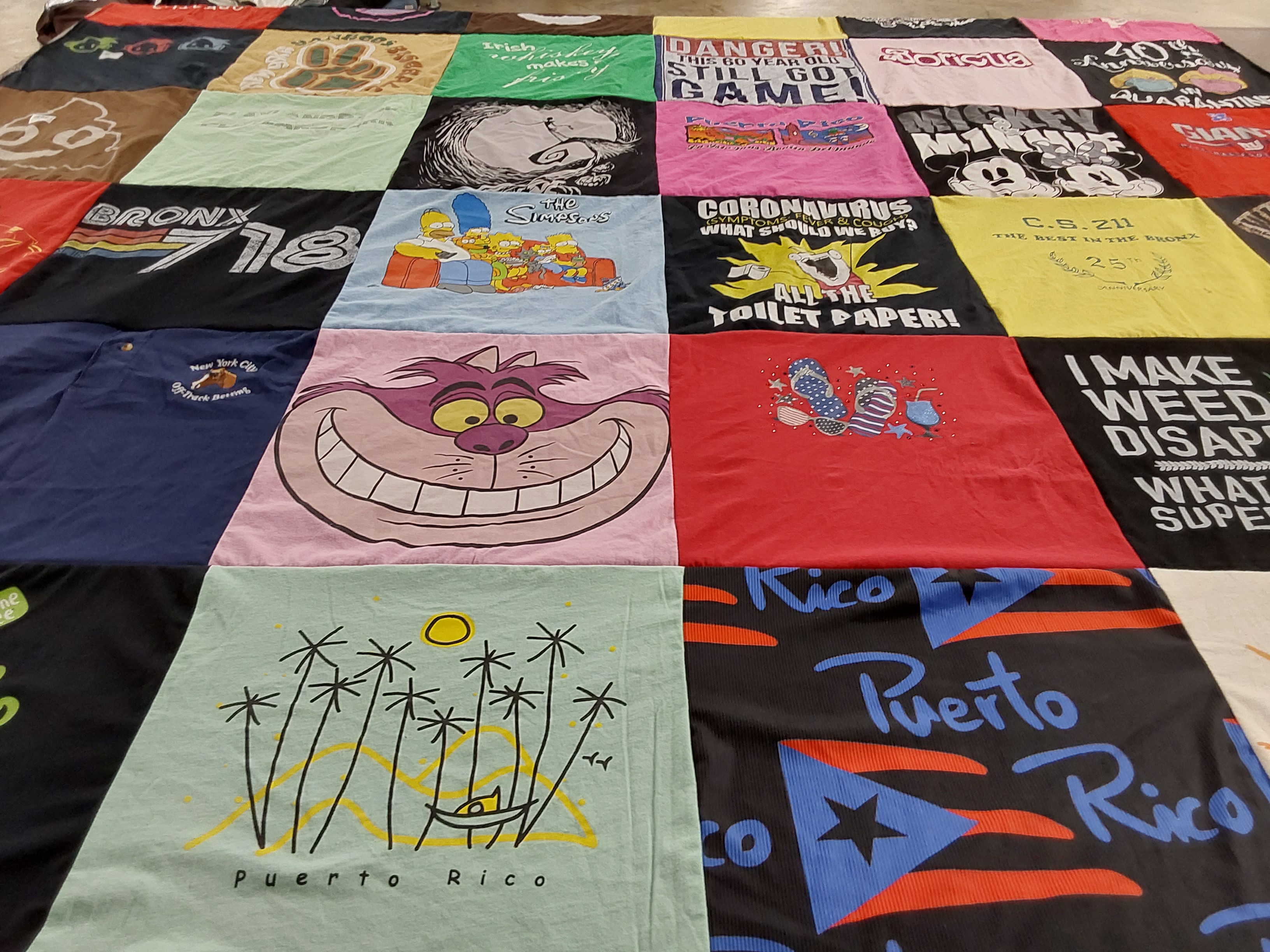 T-shirt quilt with gaming, pop culture themes by Angelica from NY