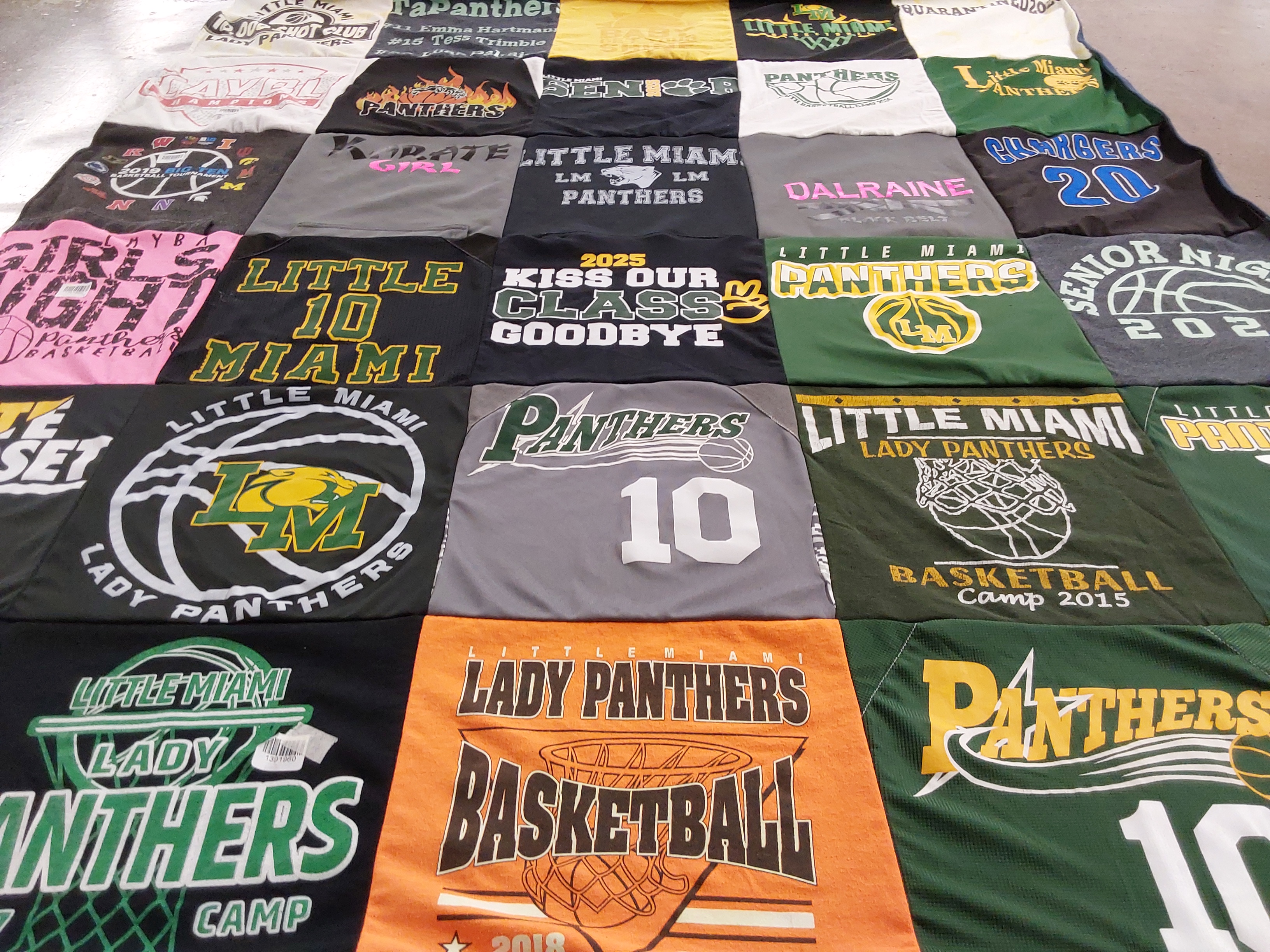 T-shirt quilt featuring little miami panthers by Nicole from OH