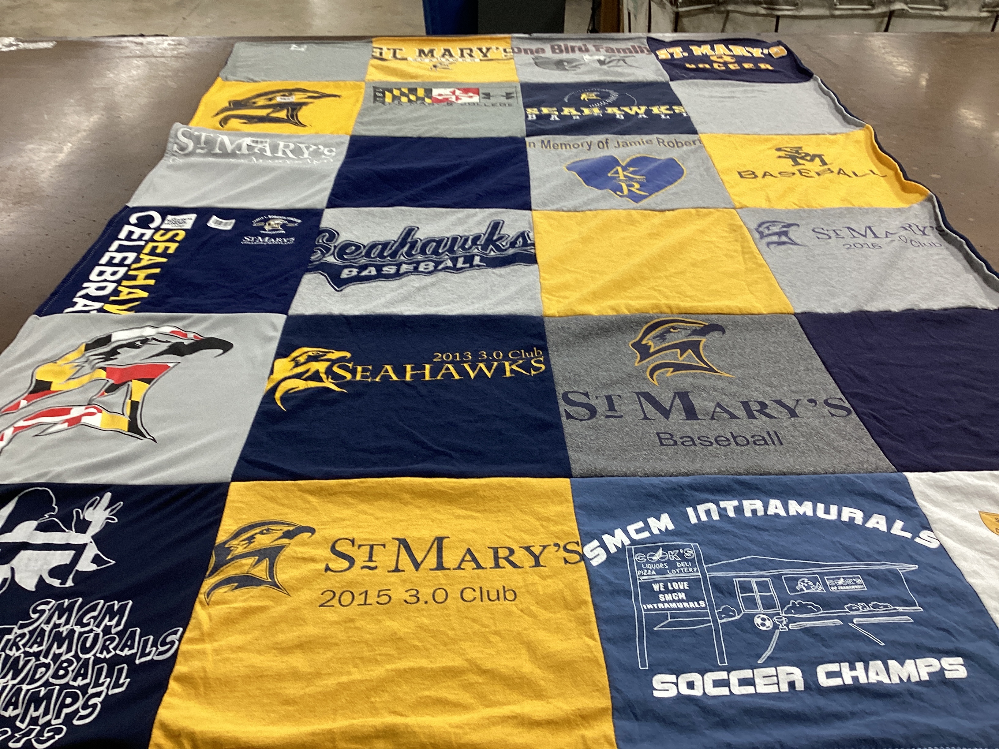 T-shirt quilt featuring st. mary's baseball by Jessica from MD