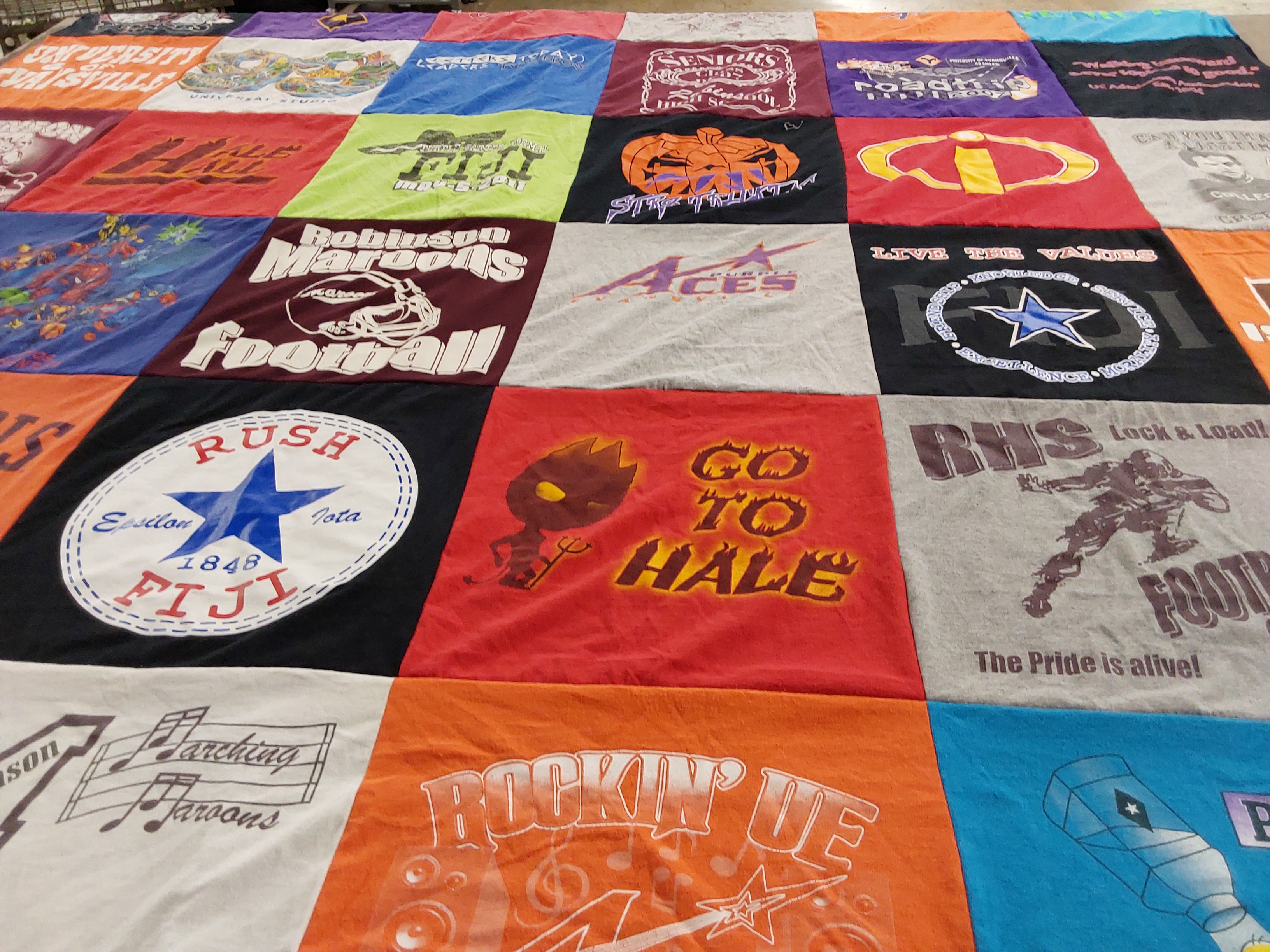 T-shirt quilt featuring robinson maroons football by Trudy from IL