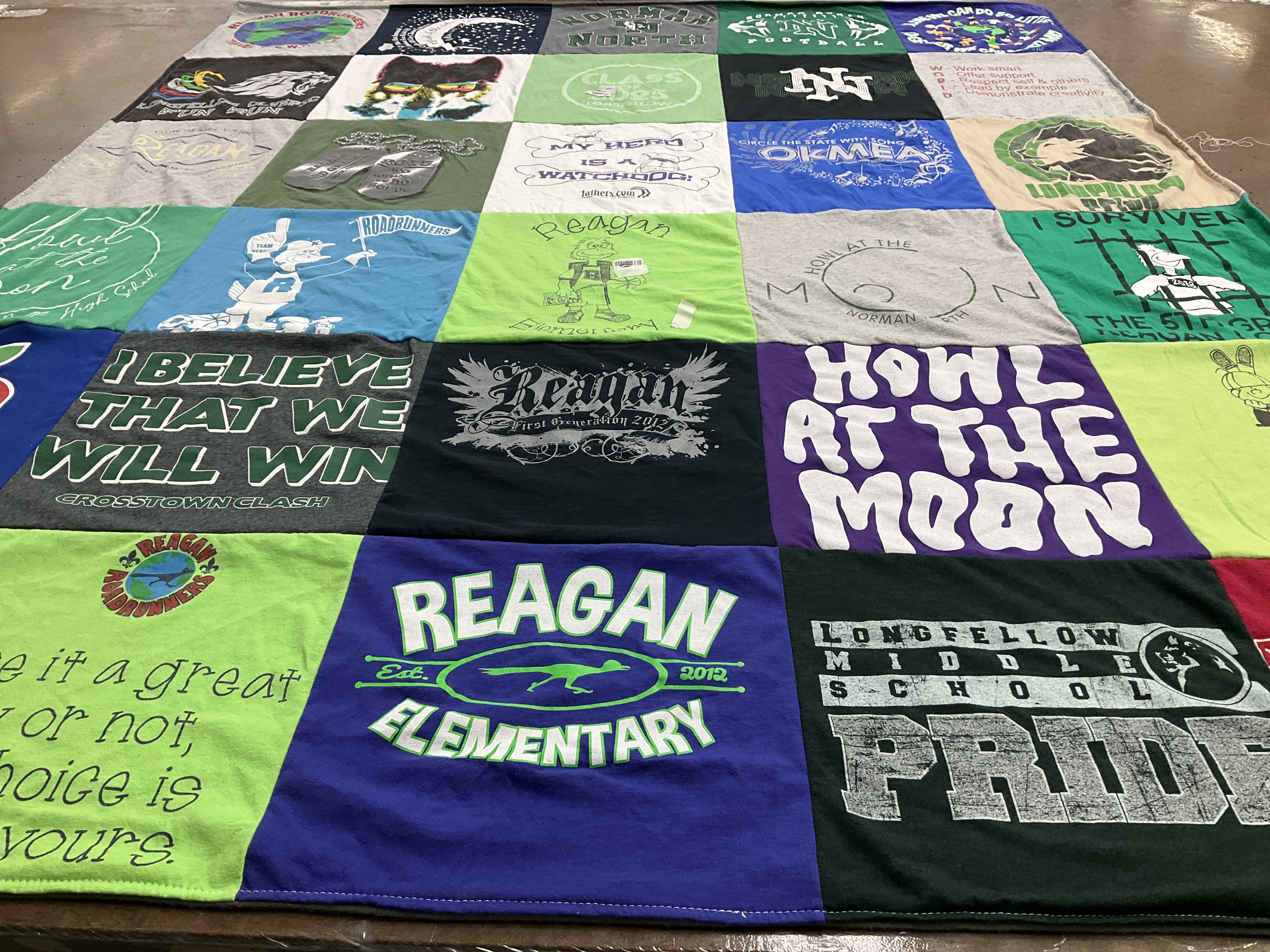 T-shirt quilt featuring road runners by Taryn from OK