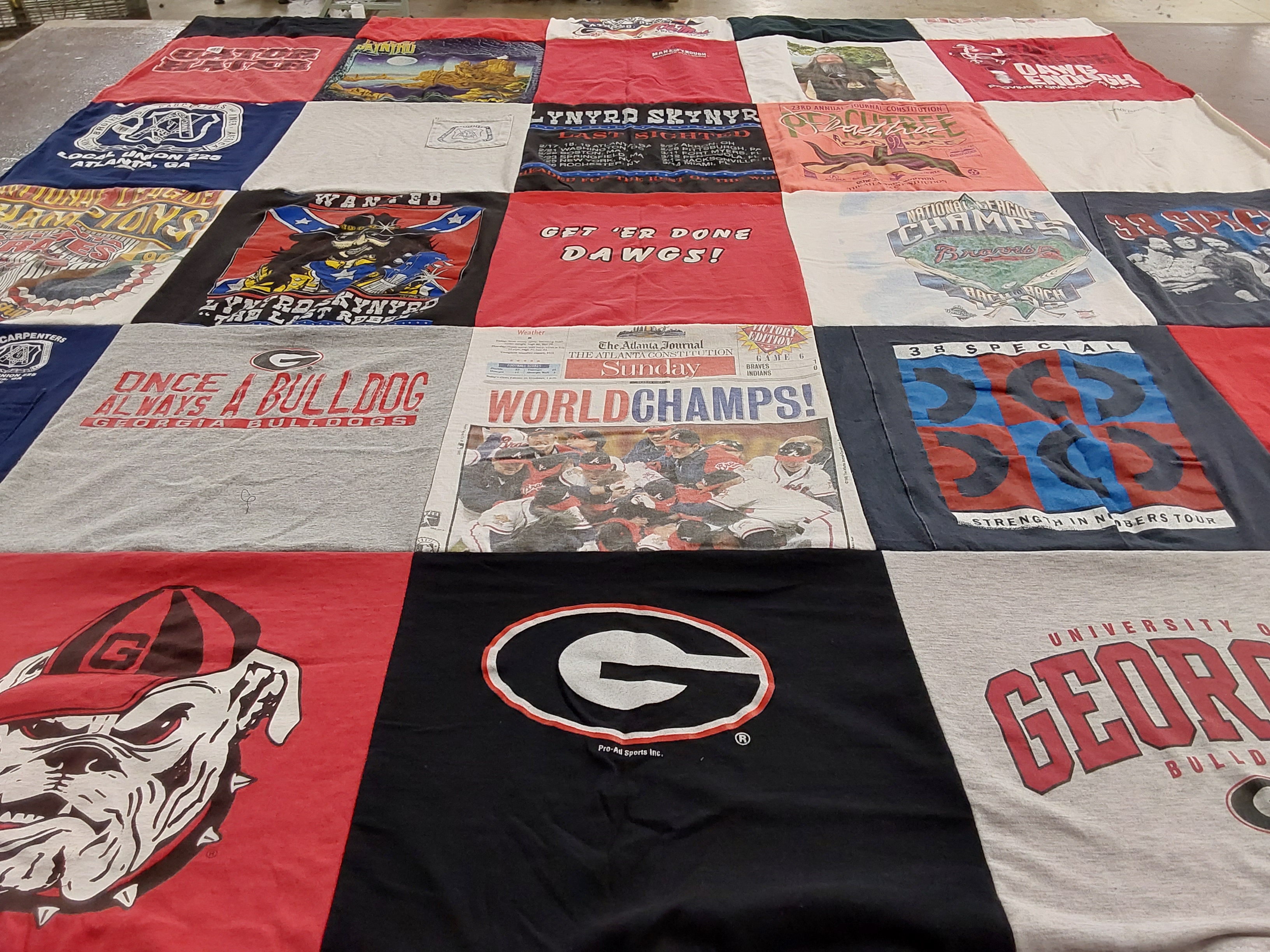 T-shirt quilt featuring georgia bulldogs by Heather from GA