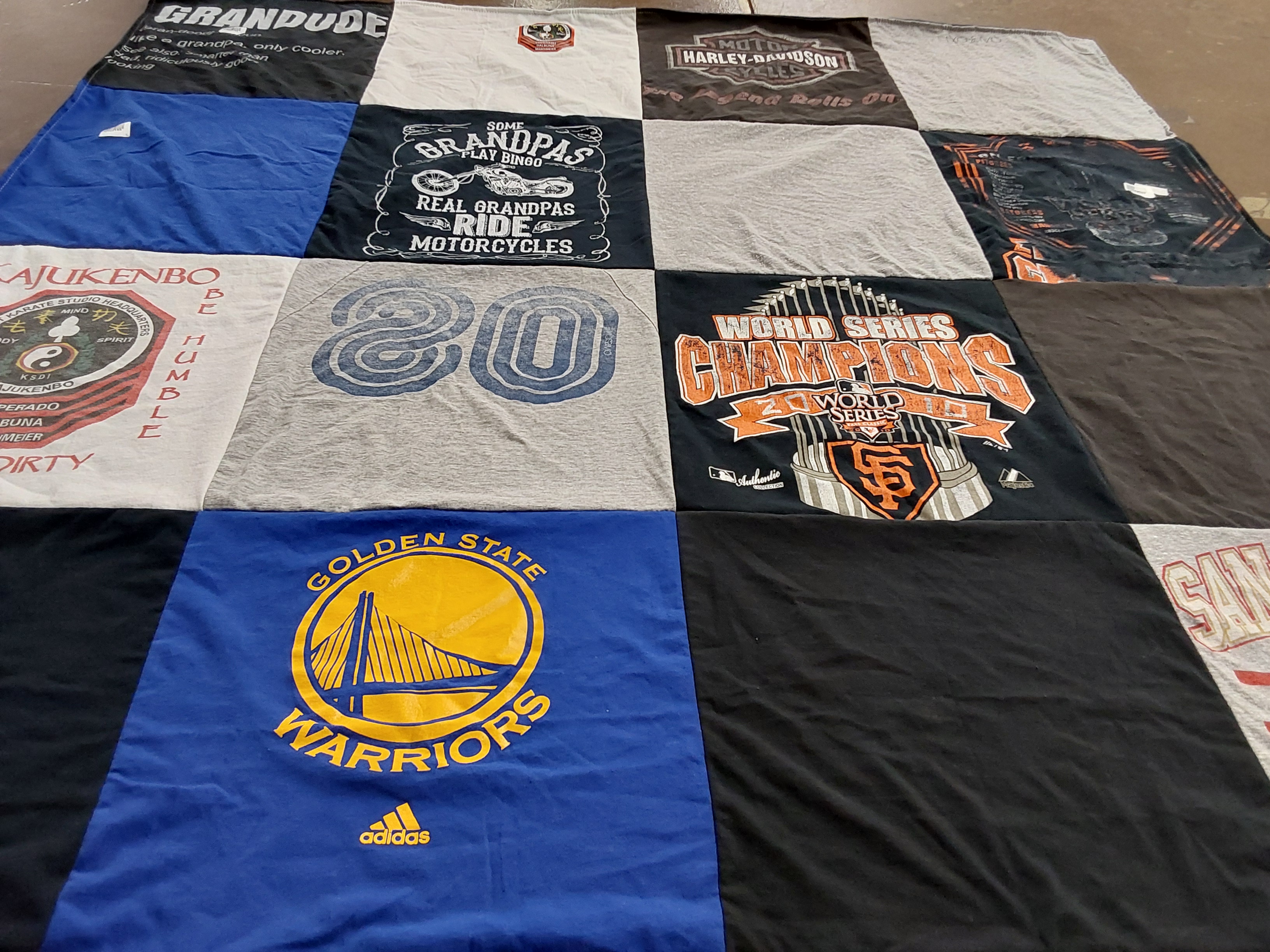 T-shirt quilt featuring golden state warriors by Melanie from CA