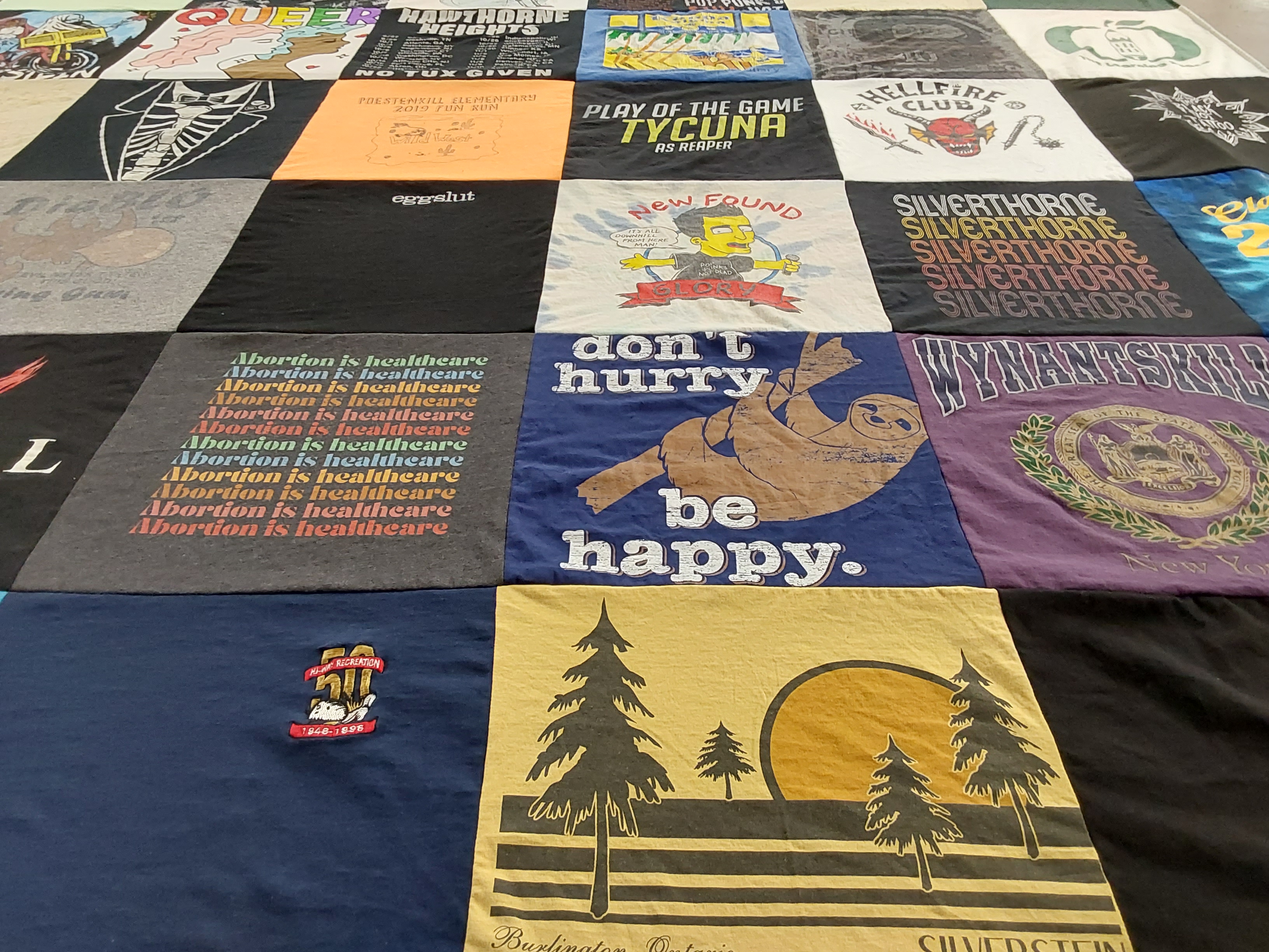 T-shirt quilt from silverthorne college, wynantskill university by Justin Jude from NY