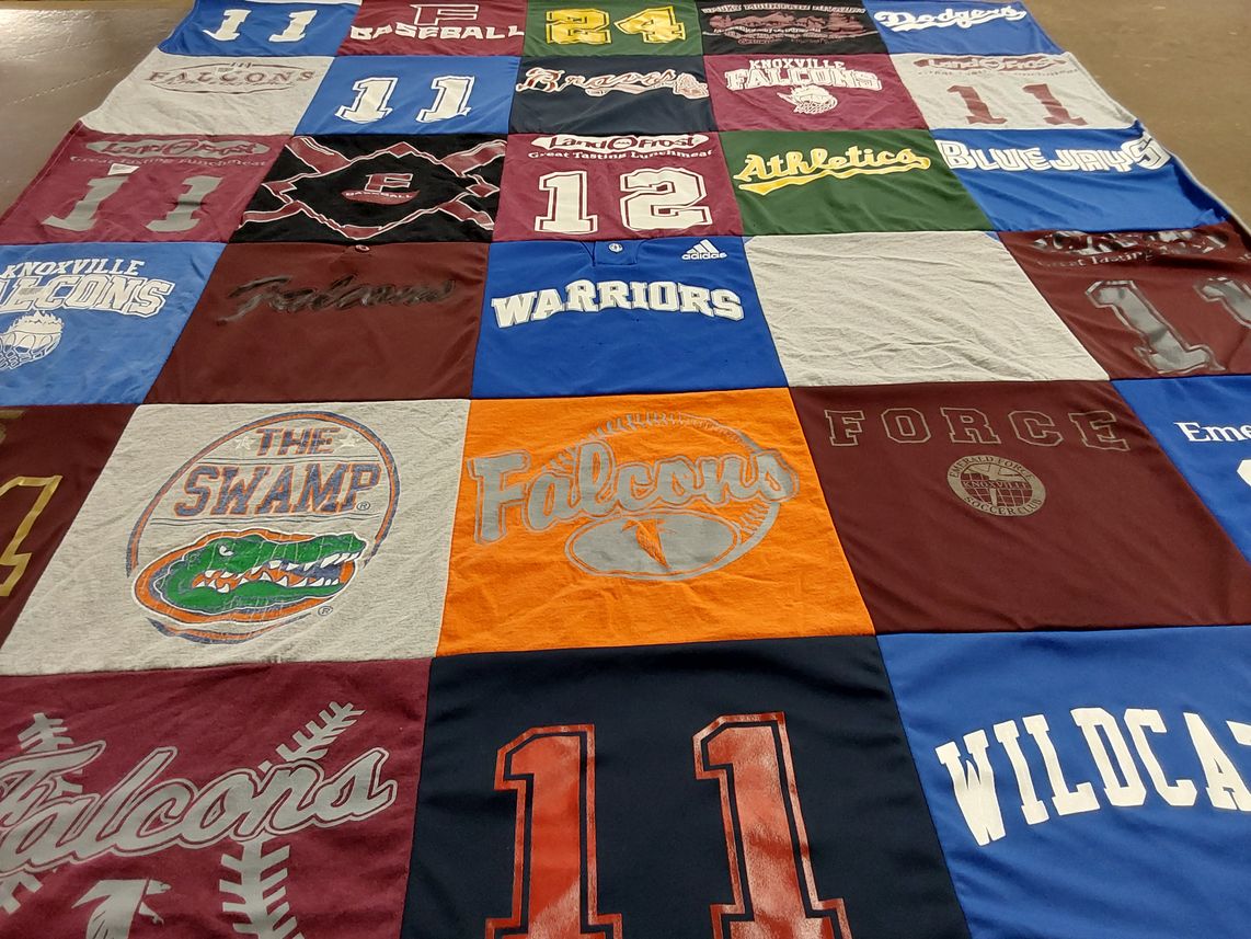 T-shirt quilt featuring knoxville falcons by Talena from TN