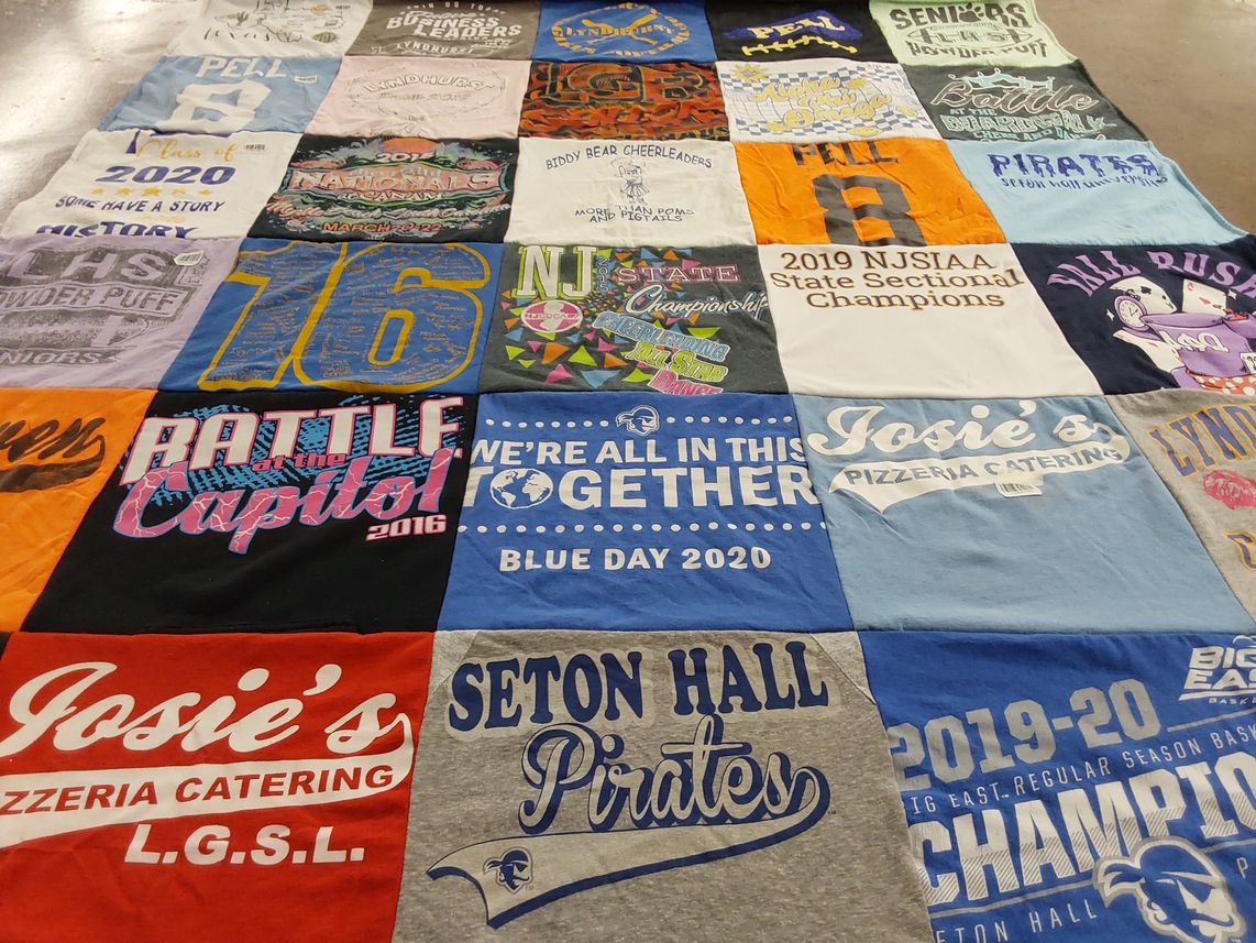 T-shirt quilt featuring seton hall pirates by Elaine from NJ