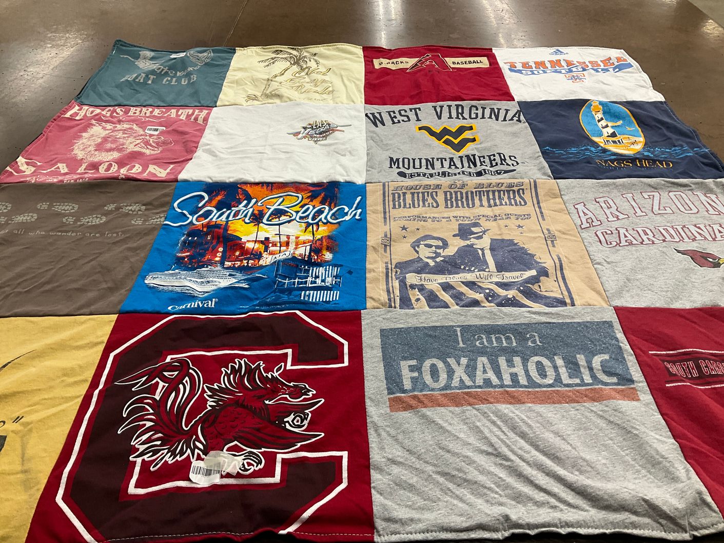 T-shirt quilt featuring west virginia mountaineers, arizona cardinals by Cathy from SC