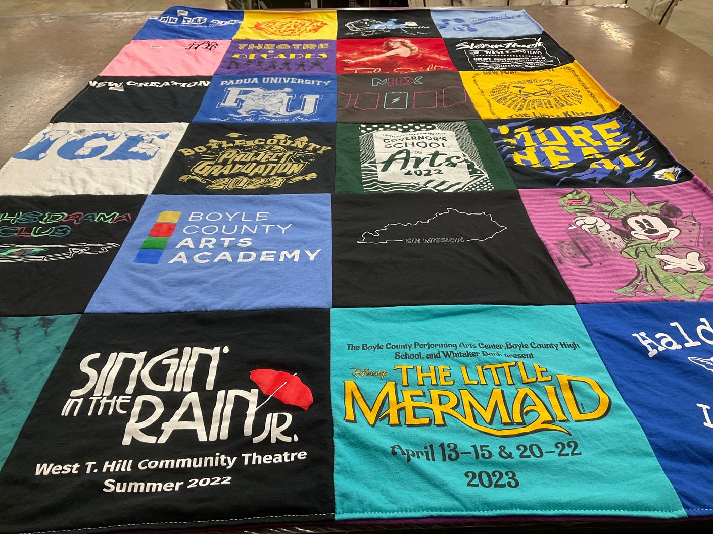 T-shirt quilt from padua university by Sarah from KY