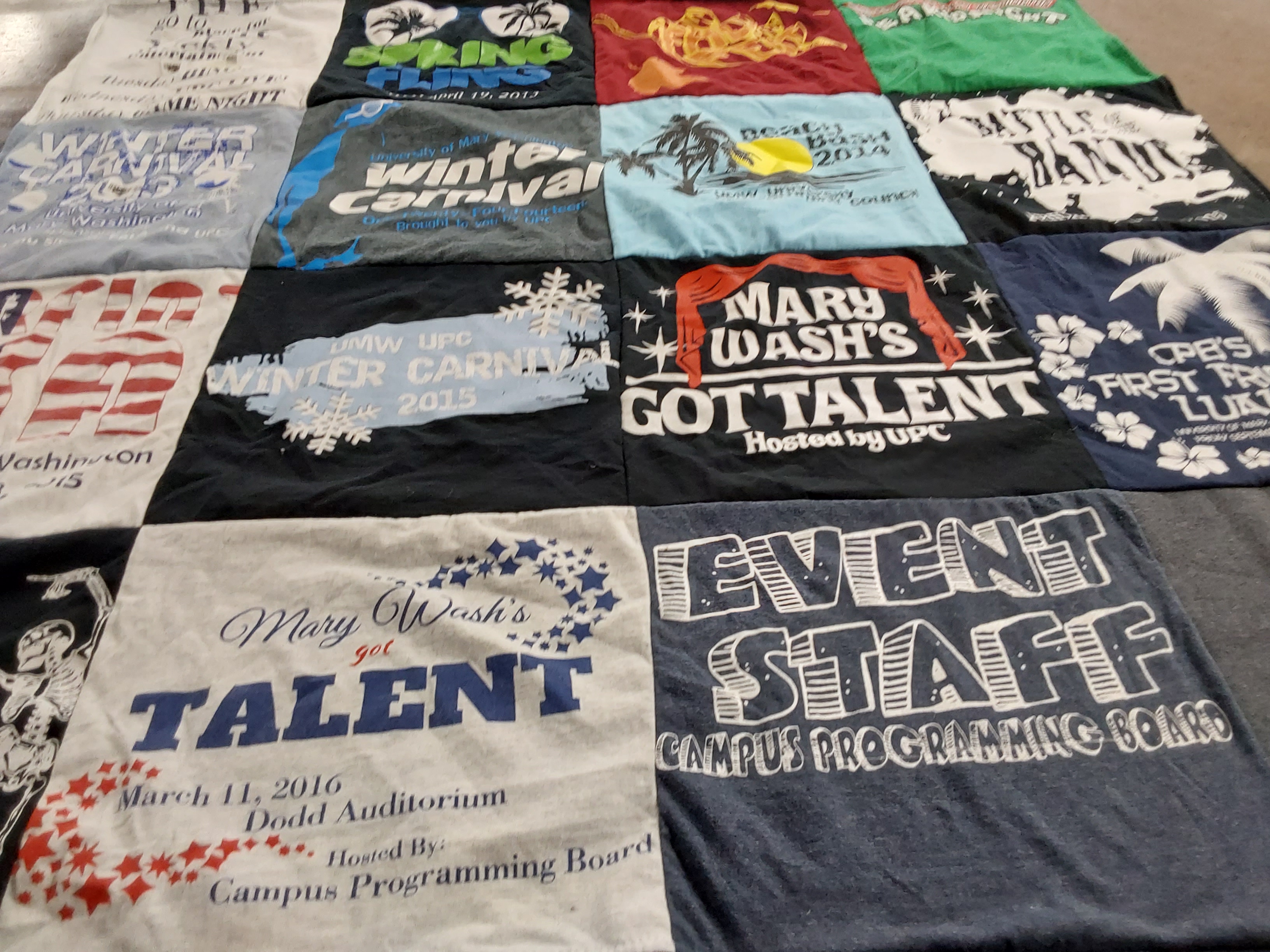 T-shirt quilt from university of mary washington by Sam from DC
