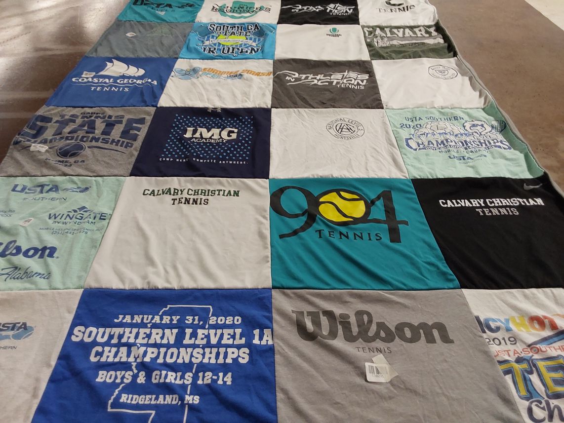 T-shirt quilt featuring calvary christian tennis by Natalie from GA