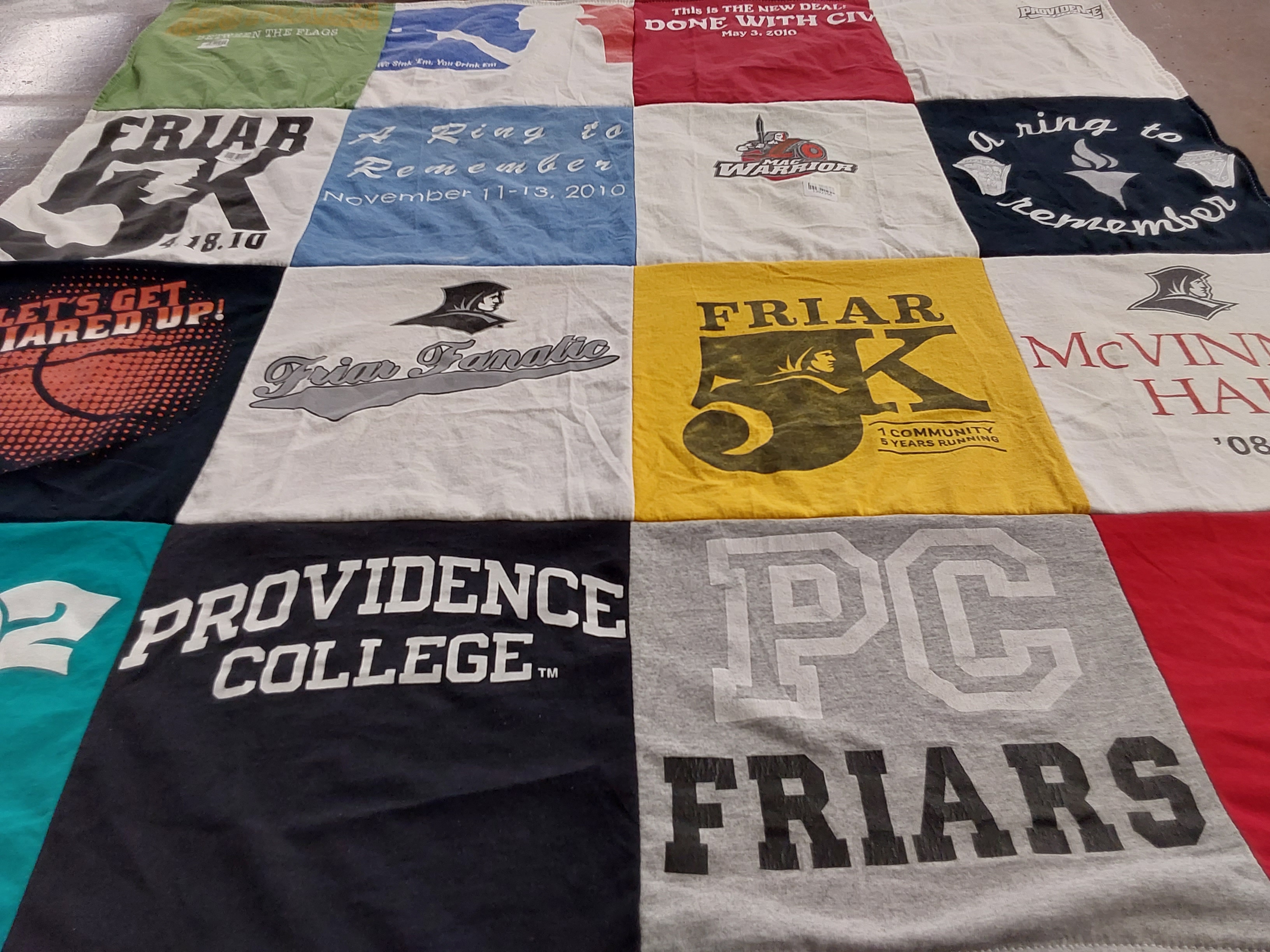 T-shirt quilt featuring providence friars by Amy from MA