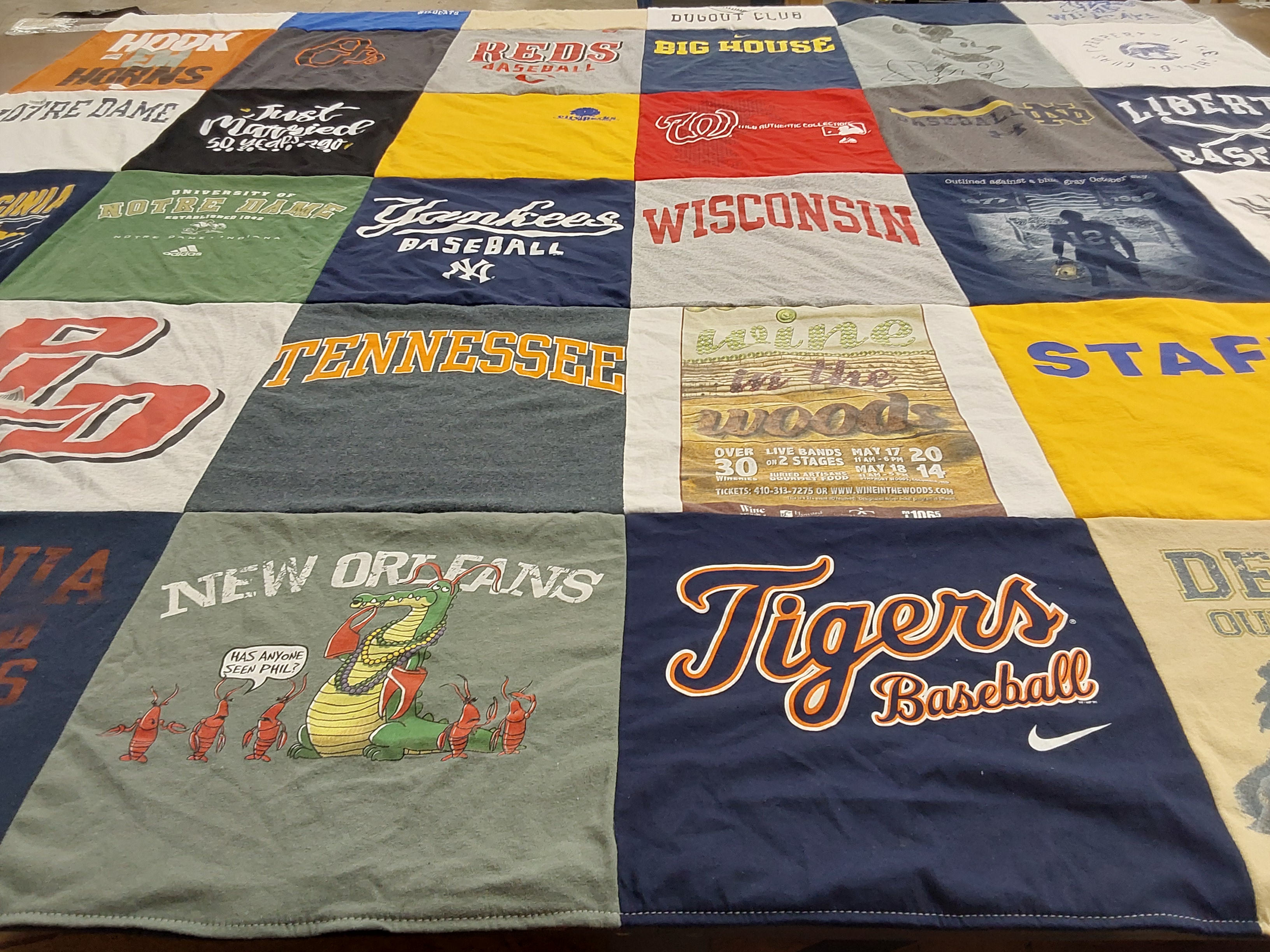 T-shirt quilt featuring tigers baseball by Shelley from KY