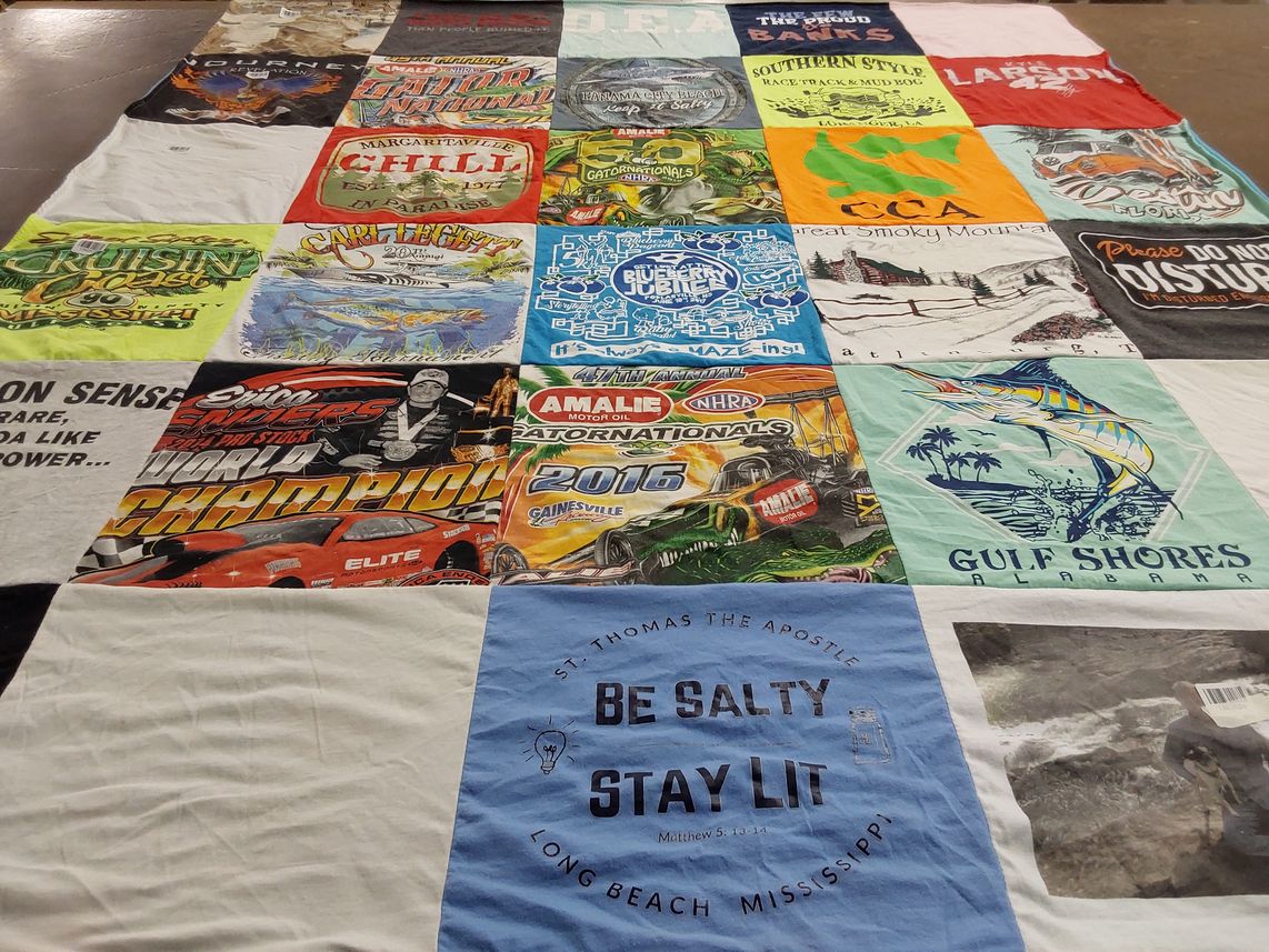 T-shirt quilt featuring amateur motor nationals by Sharon from MS
