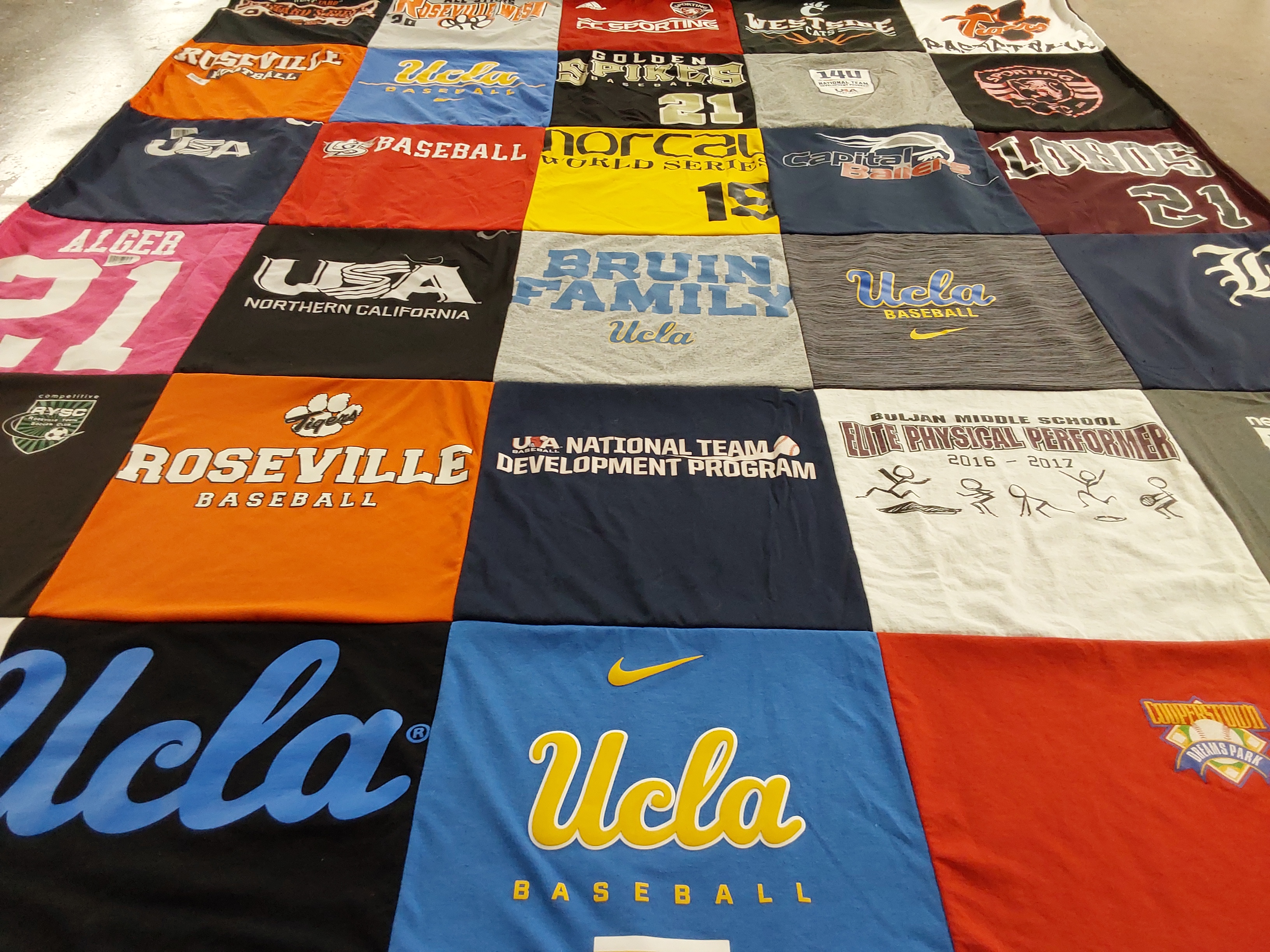 T-shirt quilt featuring roseville baseball by Susanne from CA