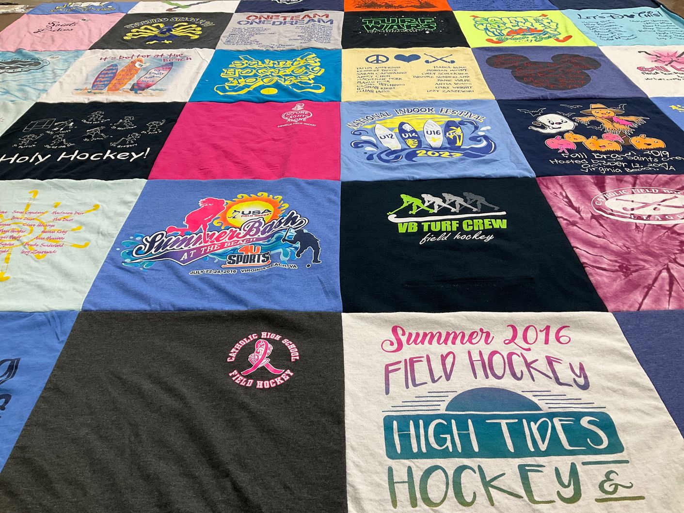 T-shirt quilt featuring vb turf crew field hockey by A from VA