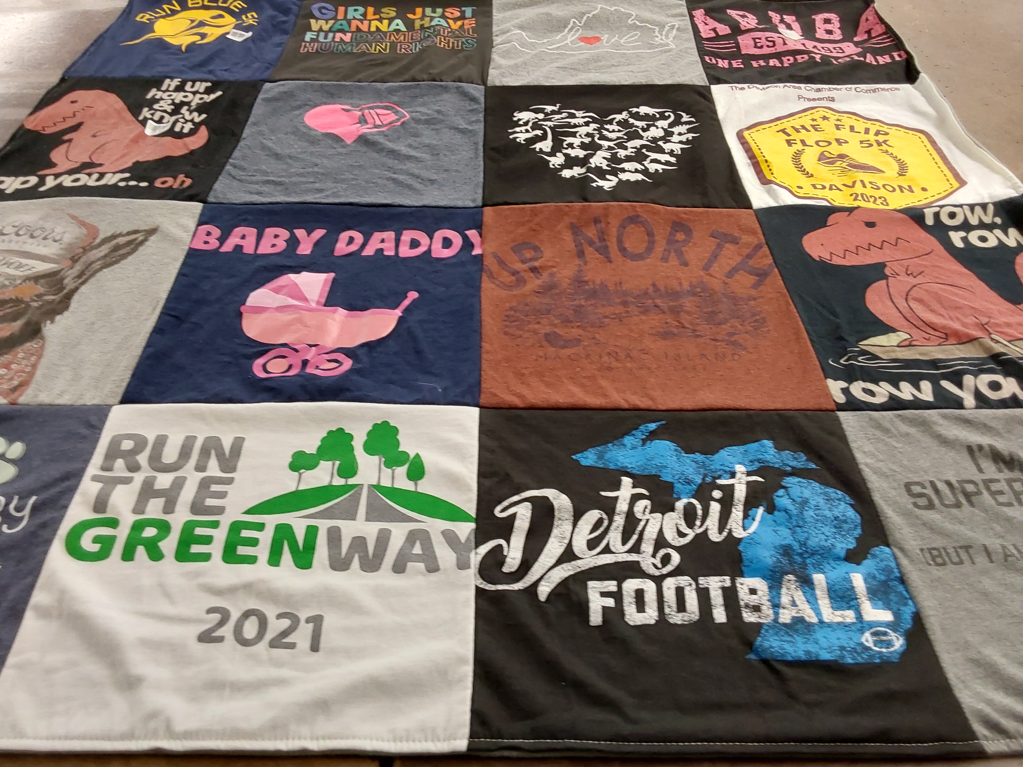 T-shirt quilt featuring detroit football by Amy from MI