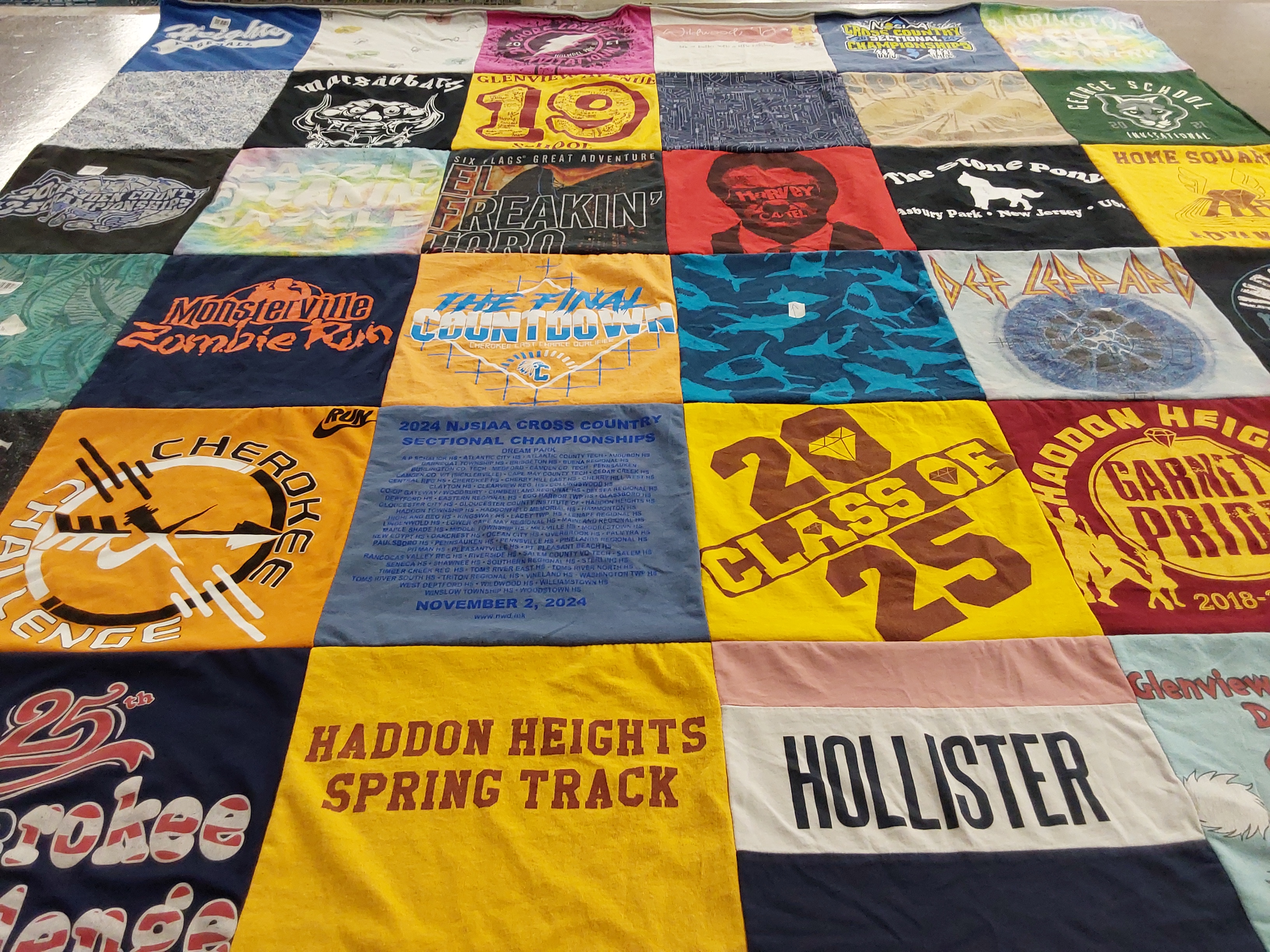 T-shirt quilt featuring haddon heights track team by Sharon from NJ