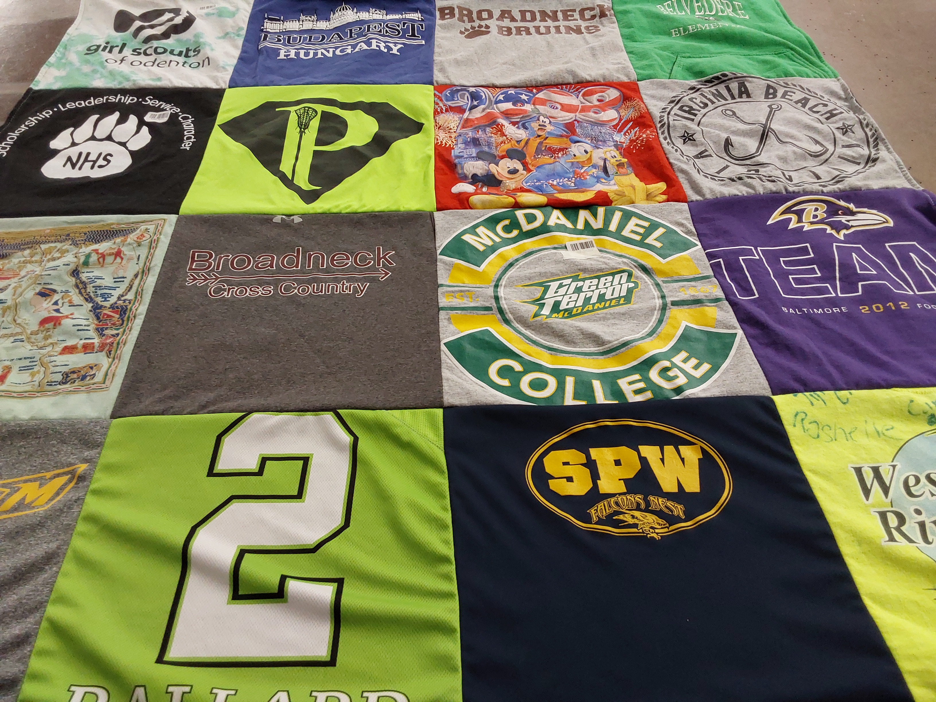T-shirt quilt featuring broadneck cross country, baltimore 2012 football by jennifer from MD