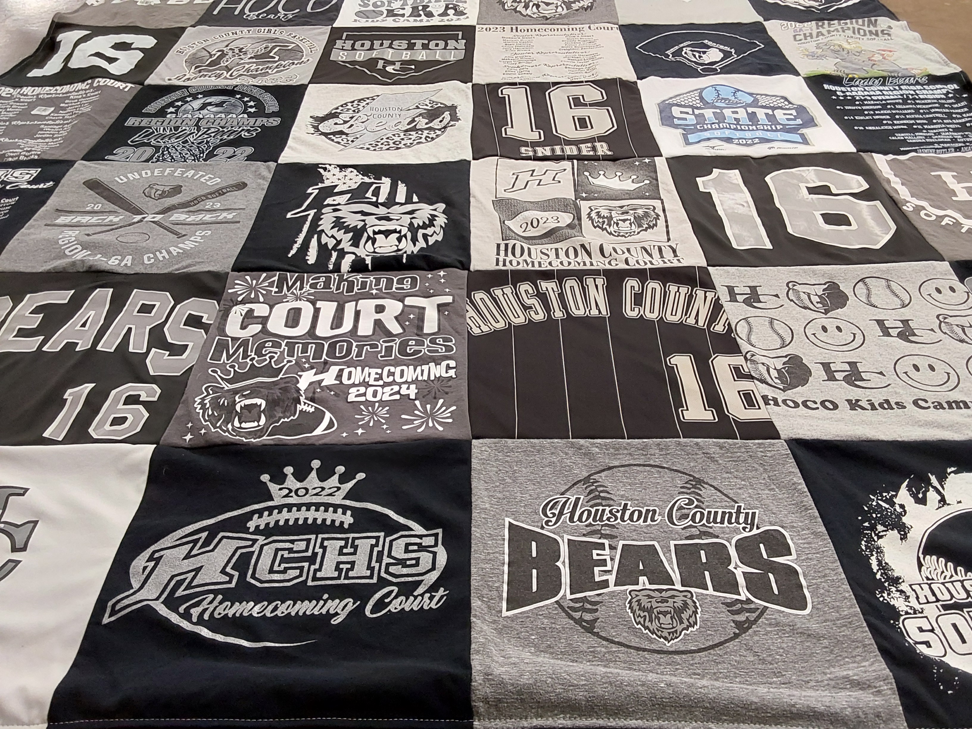 T-shirt quilt featuring houston county bears by Tricia from GA