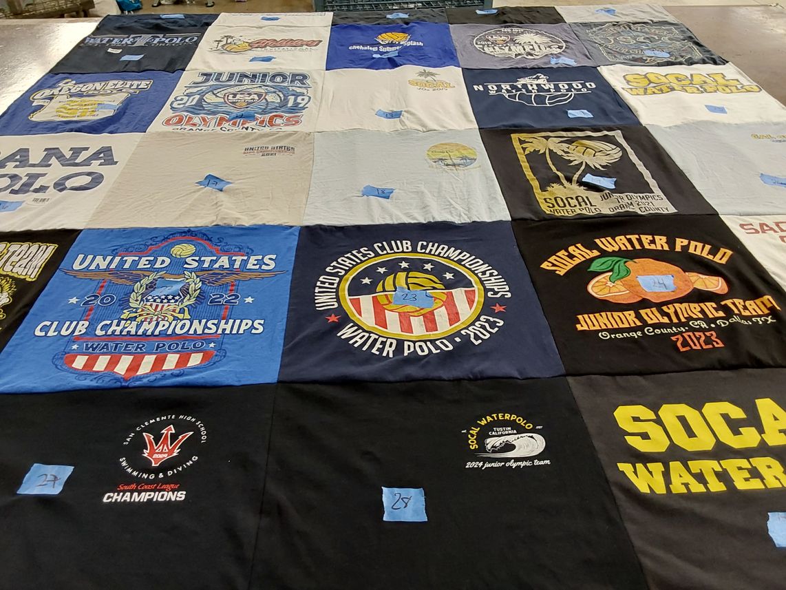 T-shirt quilt featuring socal water polo junior olympic team by Alicia from CA
