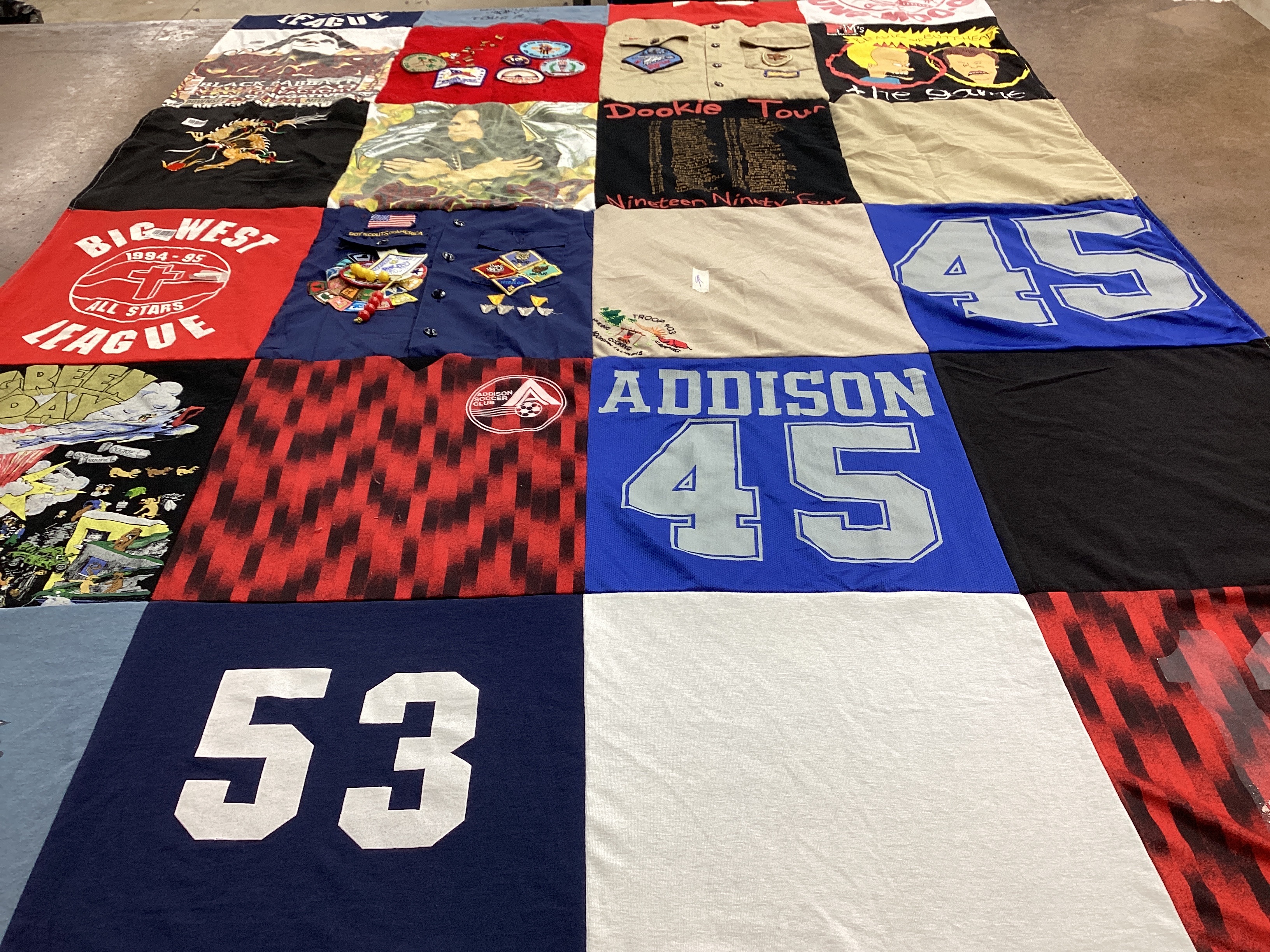 T-shirt quilt with sports, collecting themes by Vinny from IL
