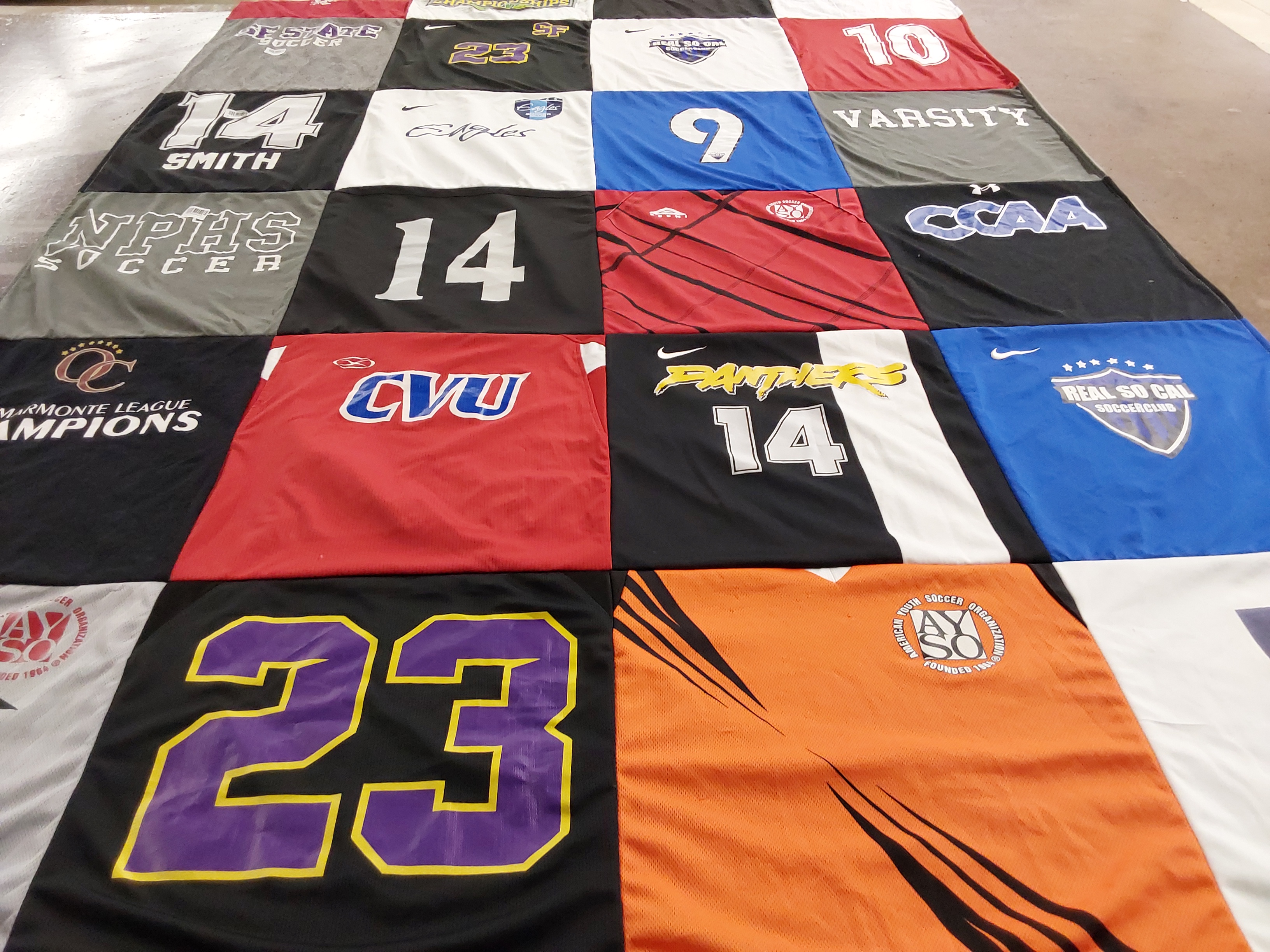 T-shirt quilt featuring real so cal soccer club by Karen from CA