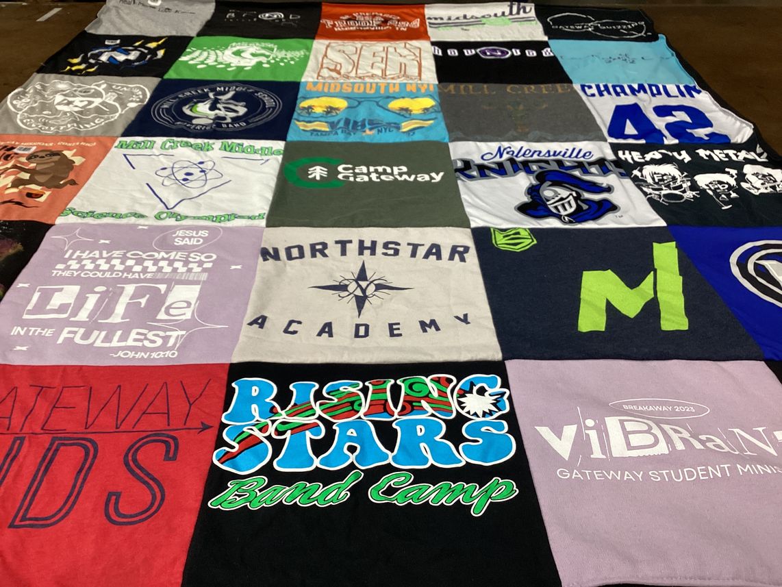 T-shirt quilt from northstar academy by Brook from TN