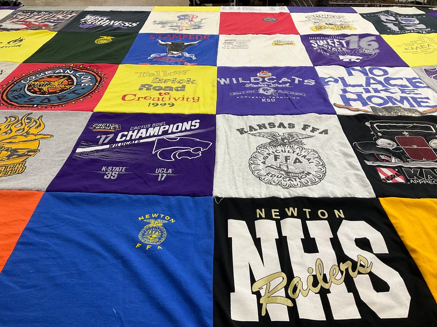 T-shirt quilt featuring kansas state university football by Janet from KS